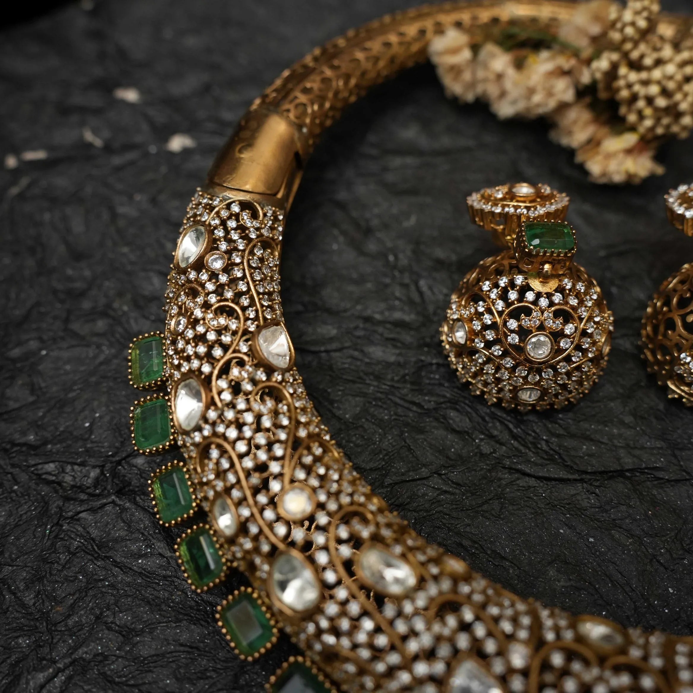 Farzana Victorian Polki Hasli Necklace