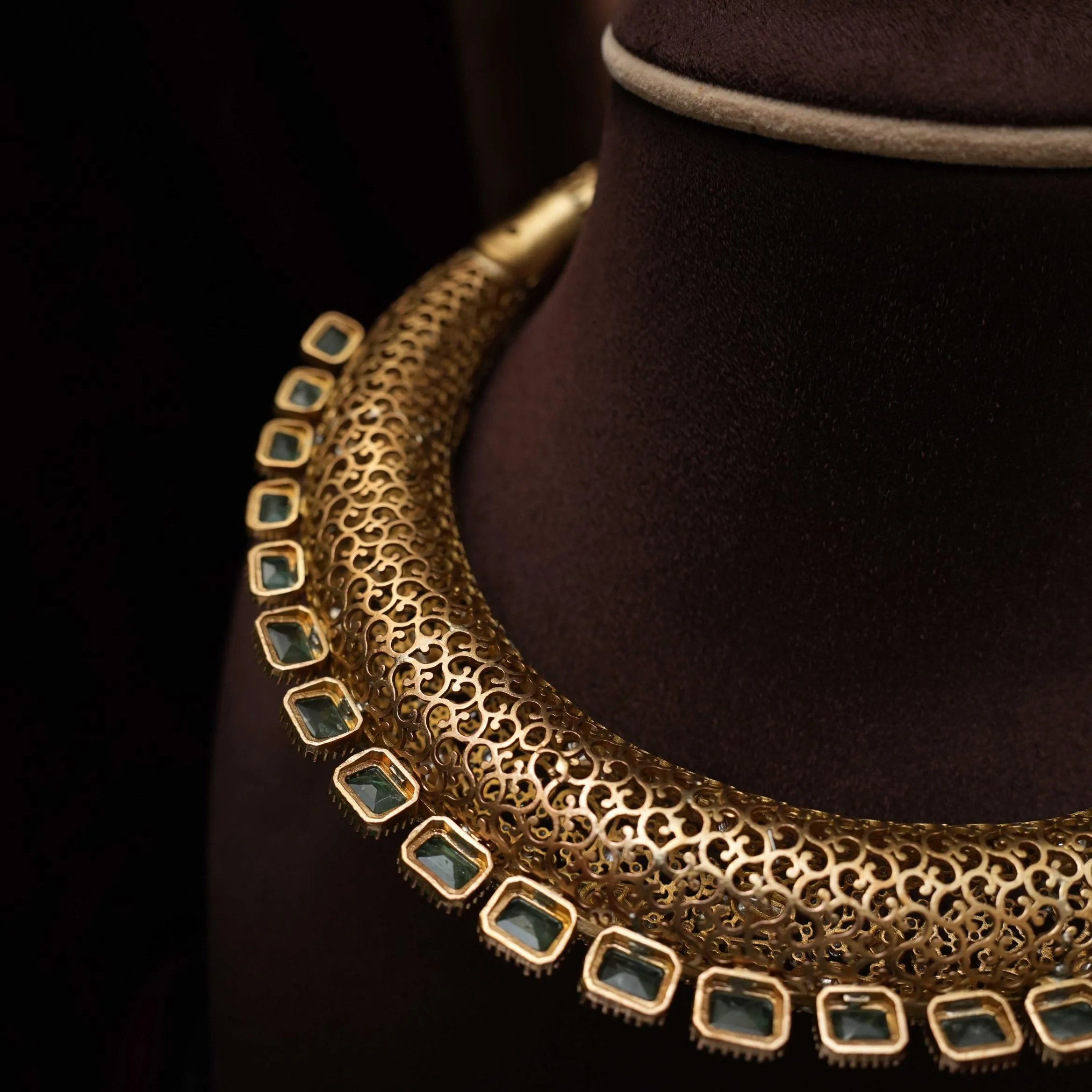 Farzana Victorian Polki Hasli Necklace