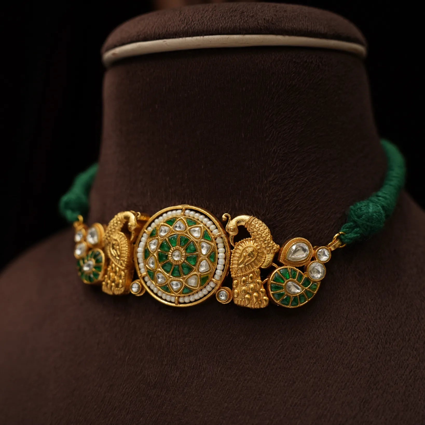 Finika Polki Choker - Green