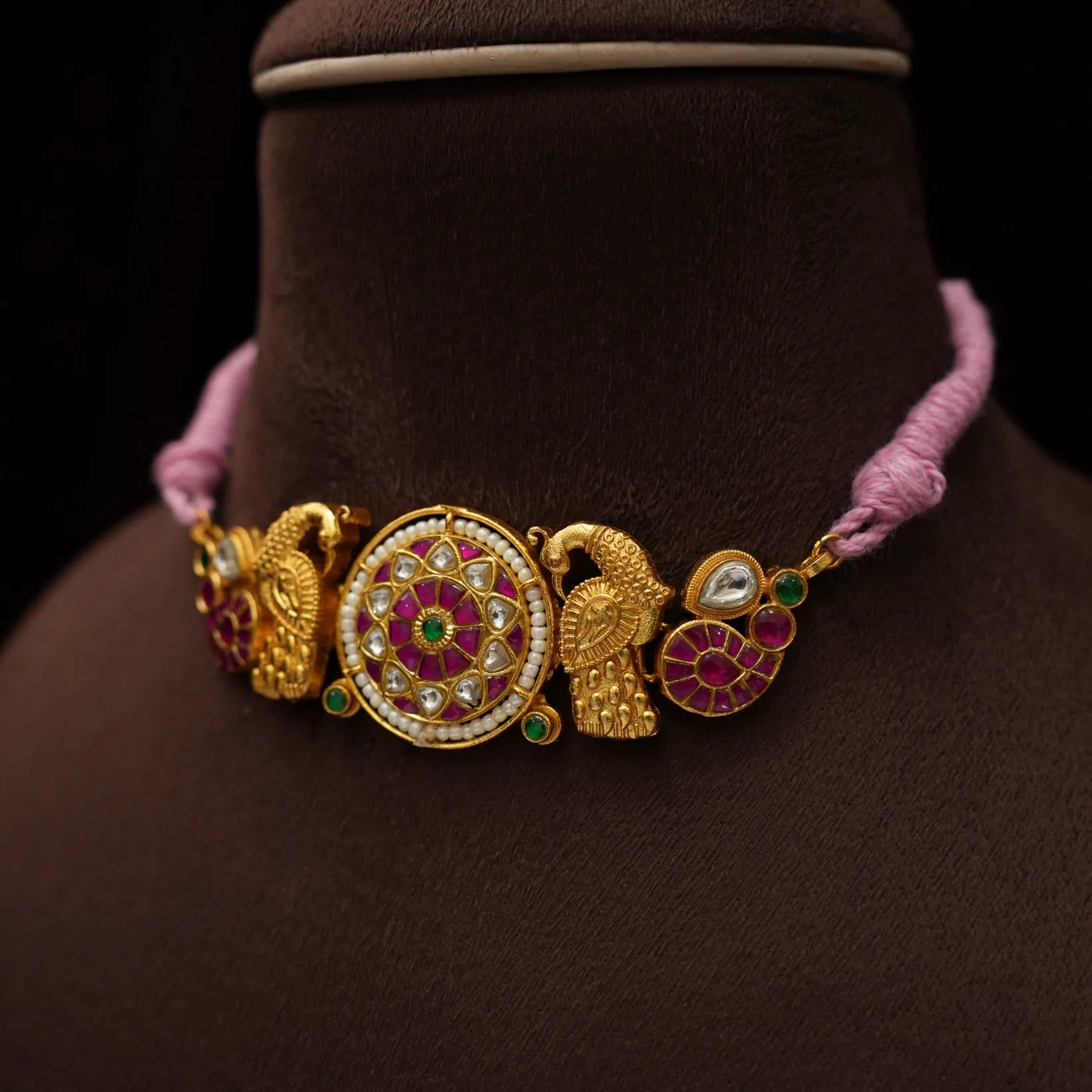 Finika Polki Choker - Pastel Pink