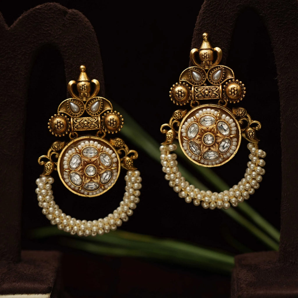 Gahana Antique Earrings - White