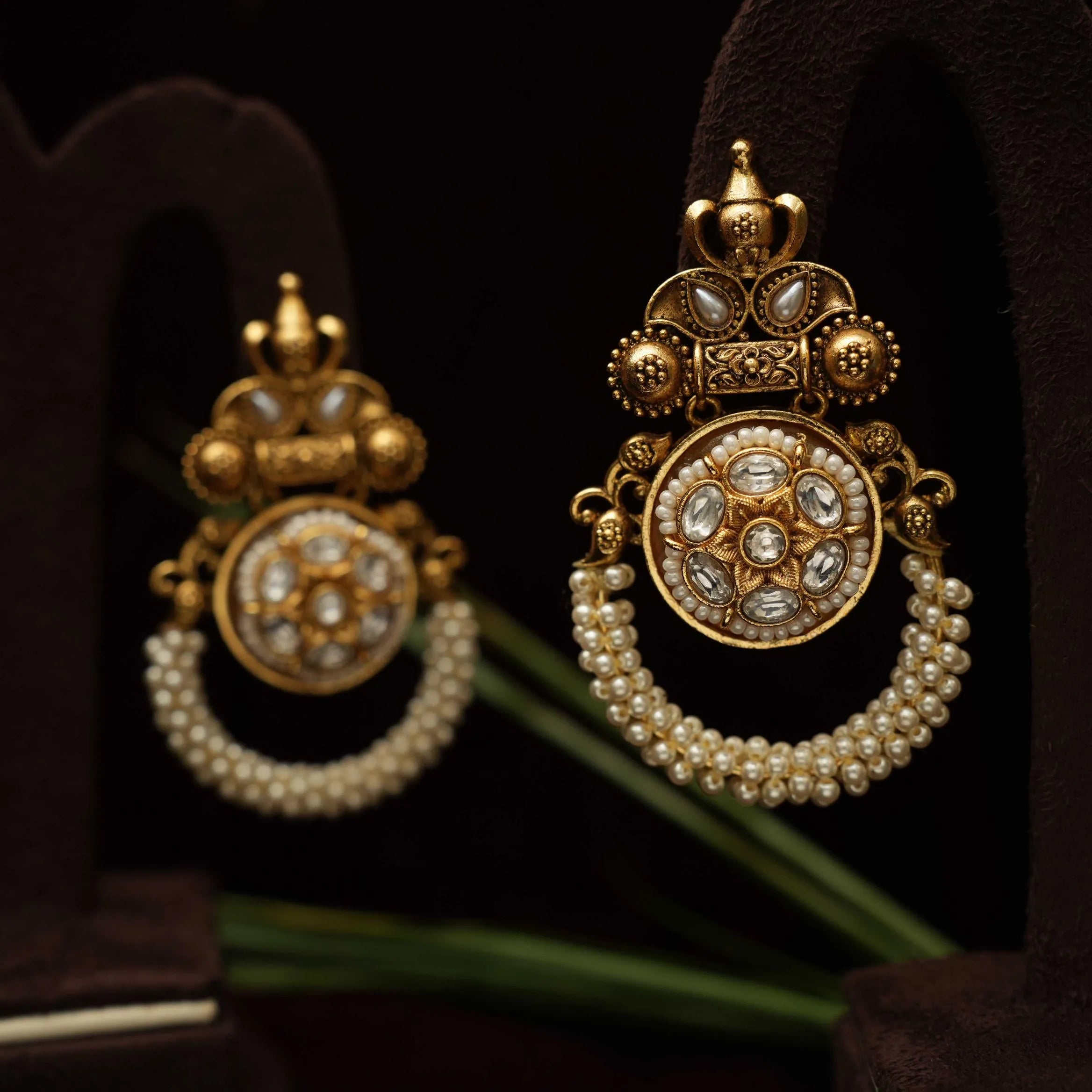 Gahana Antique Earrings - White