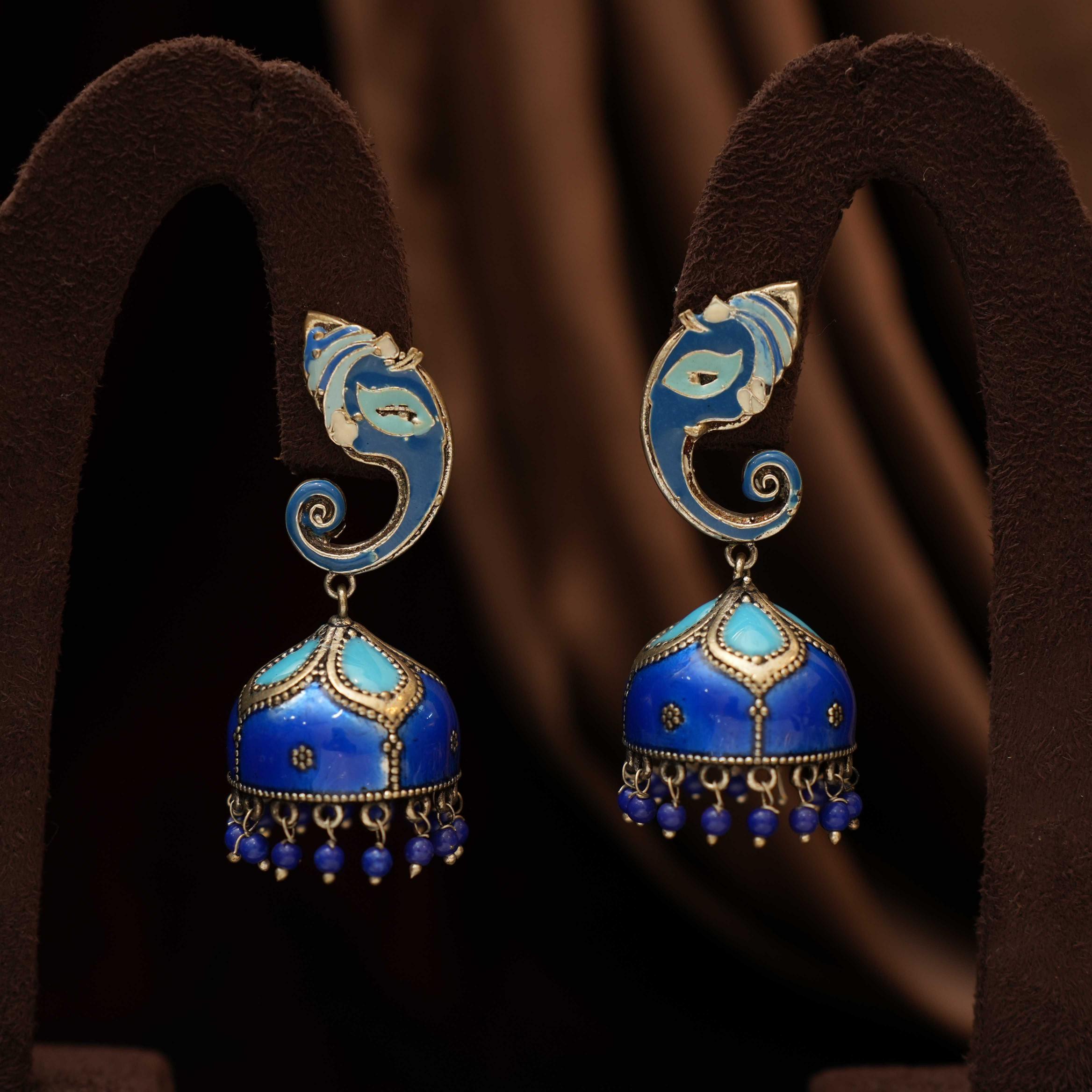 Ganesha Oxidised Earrings