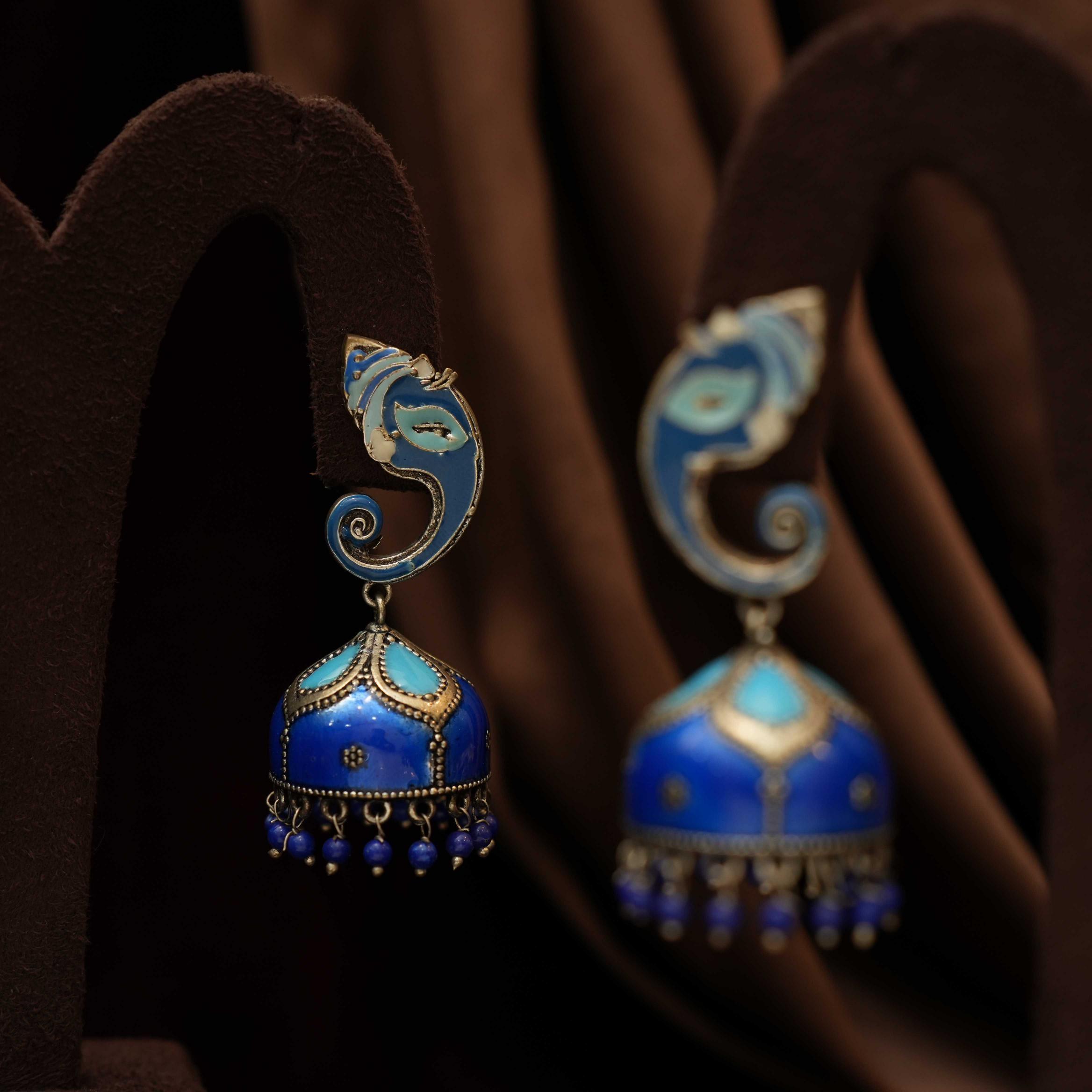 Ganesha Oxidised Earrings