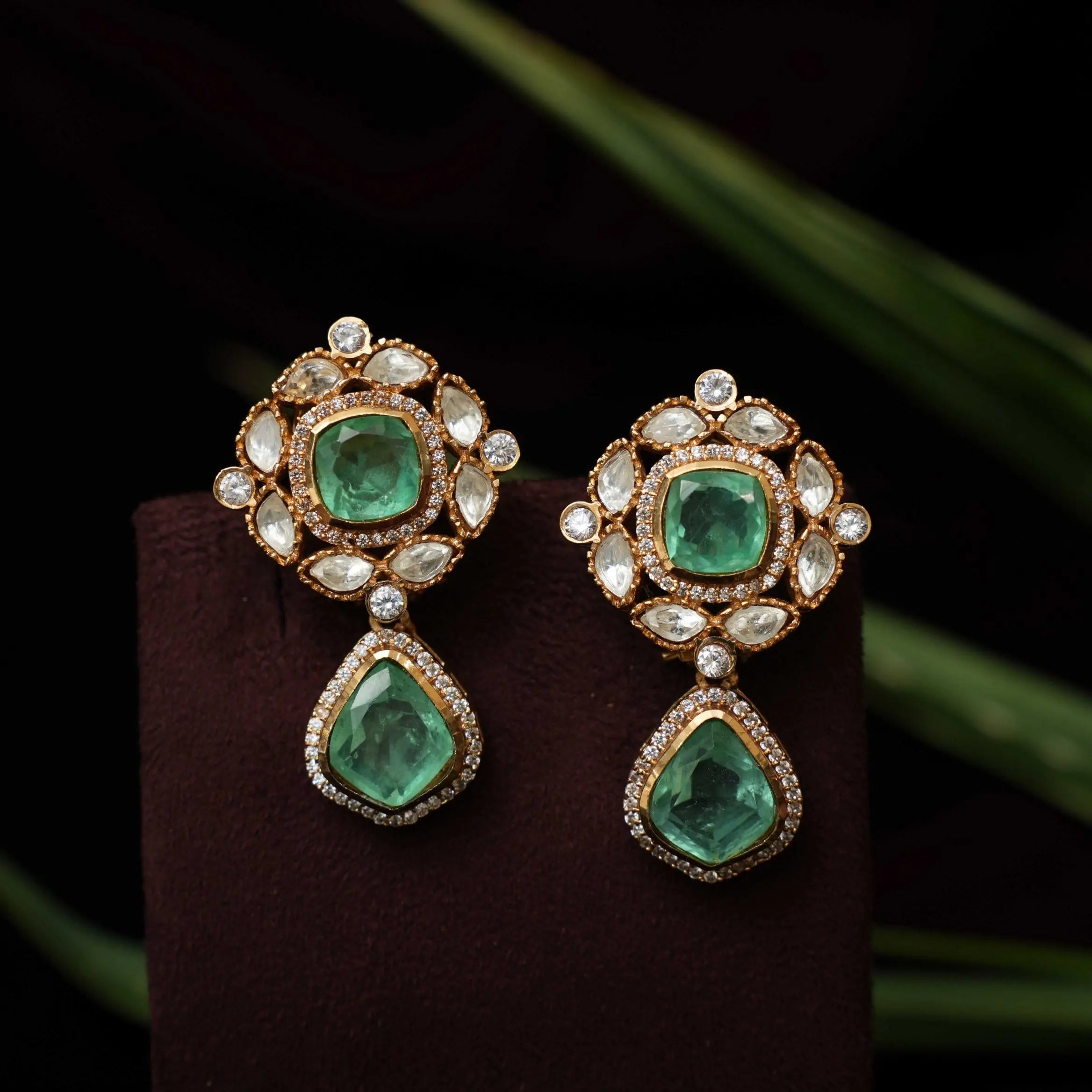 Gatha Polki Necklace - Pastel Green