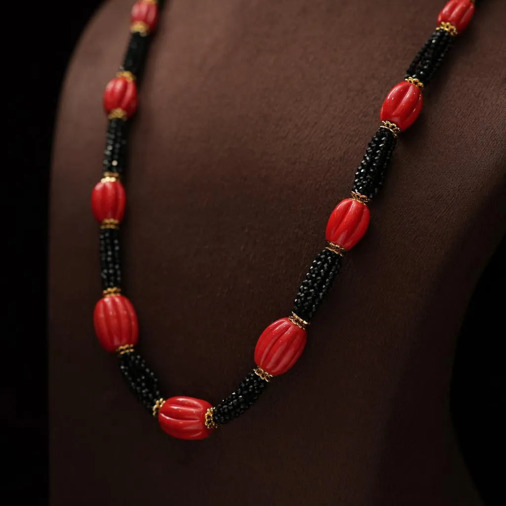 Gauri Beaded Coral Necklace