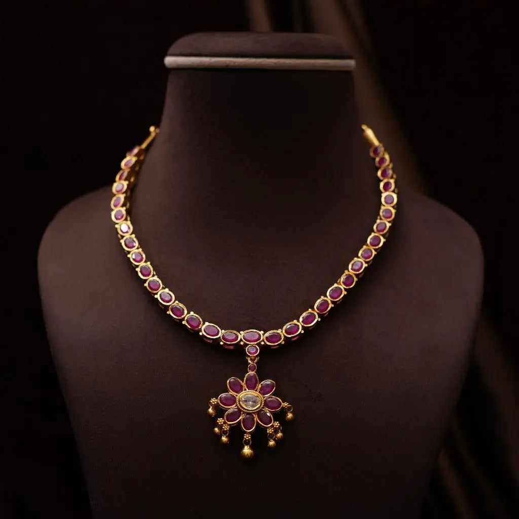 Gauri Silver Reversible Necklace