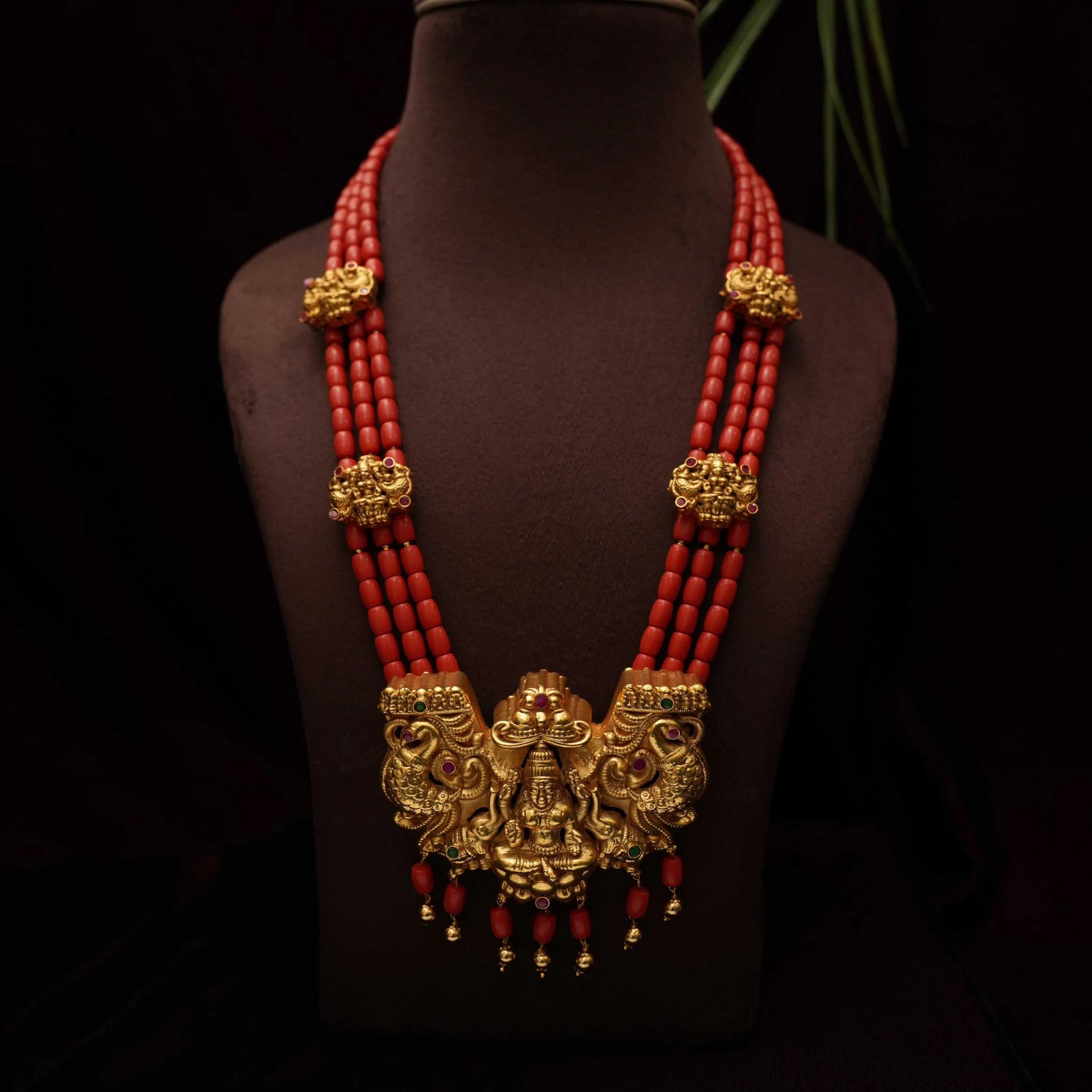 Genesh Coral Necklace - Rimli Boutique