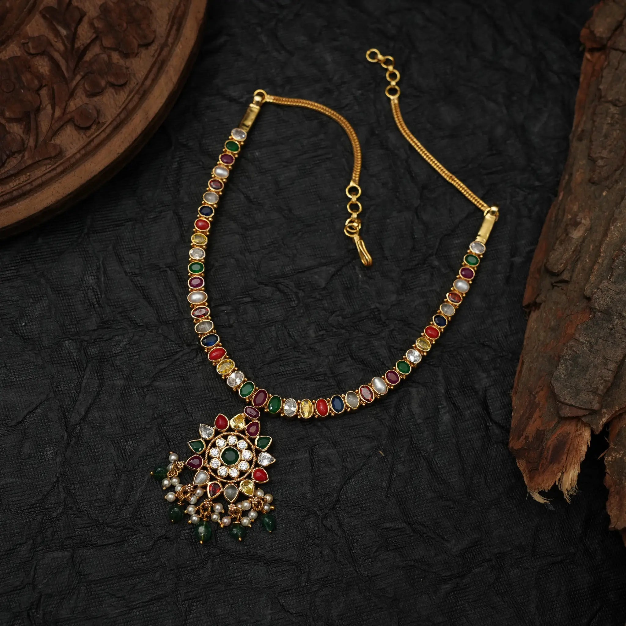 Girija Silver Reversible Necklace