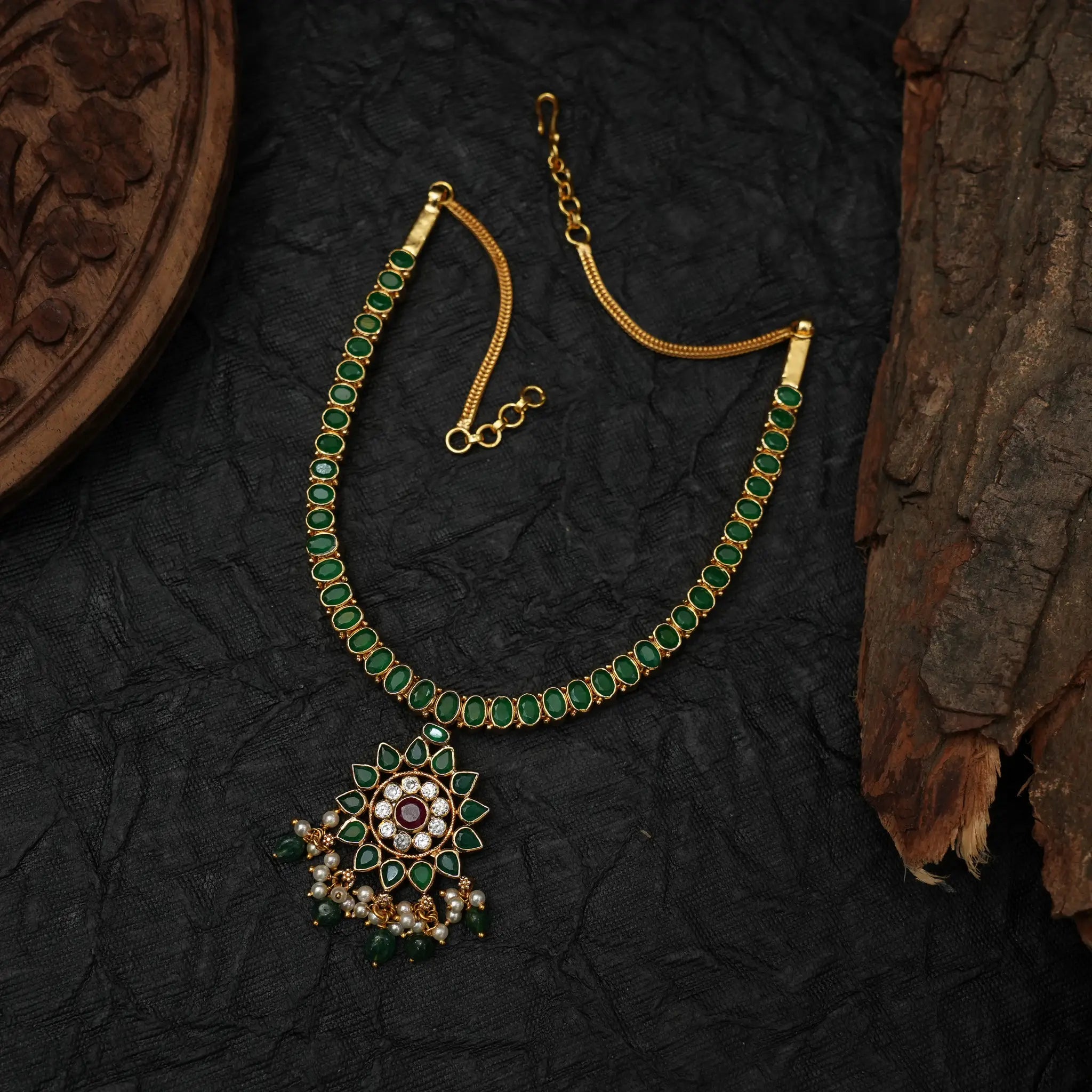 Girija Silver Reversible Necklace