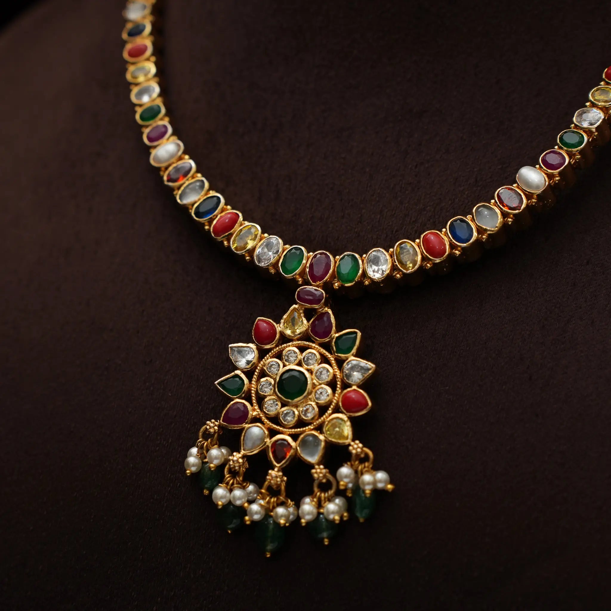 Girija Silver Reversible Necklace