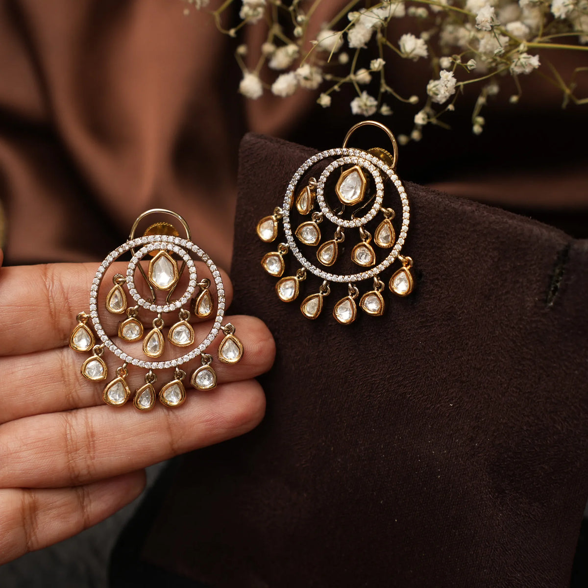 Girisha Victorian Chandbali Earrings