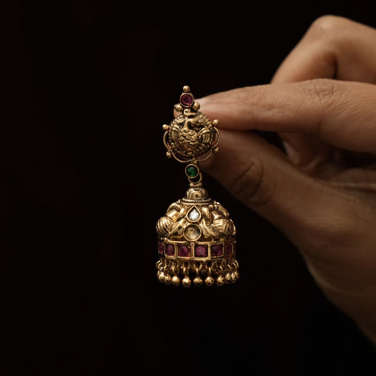 Gnanitha Antique Nagas Jhumka Earrings