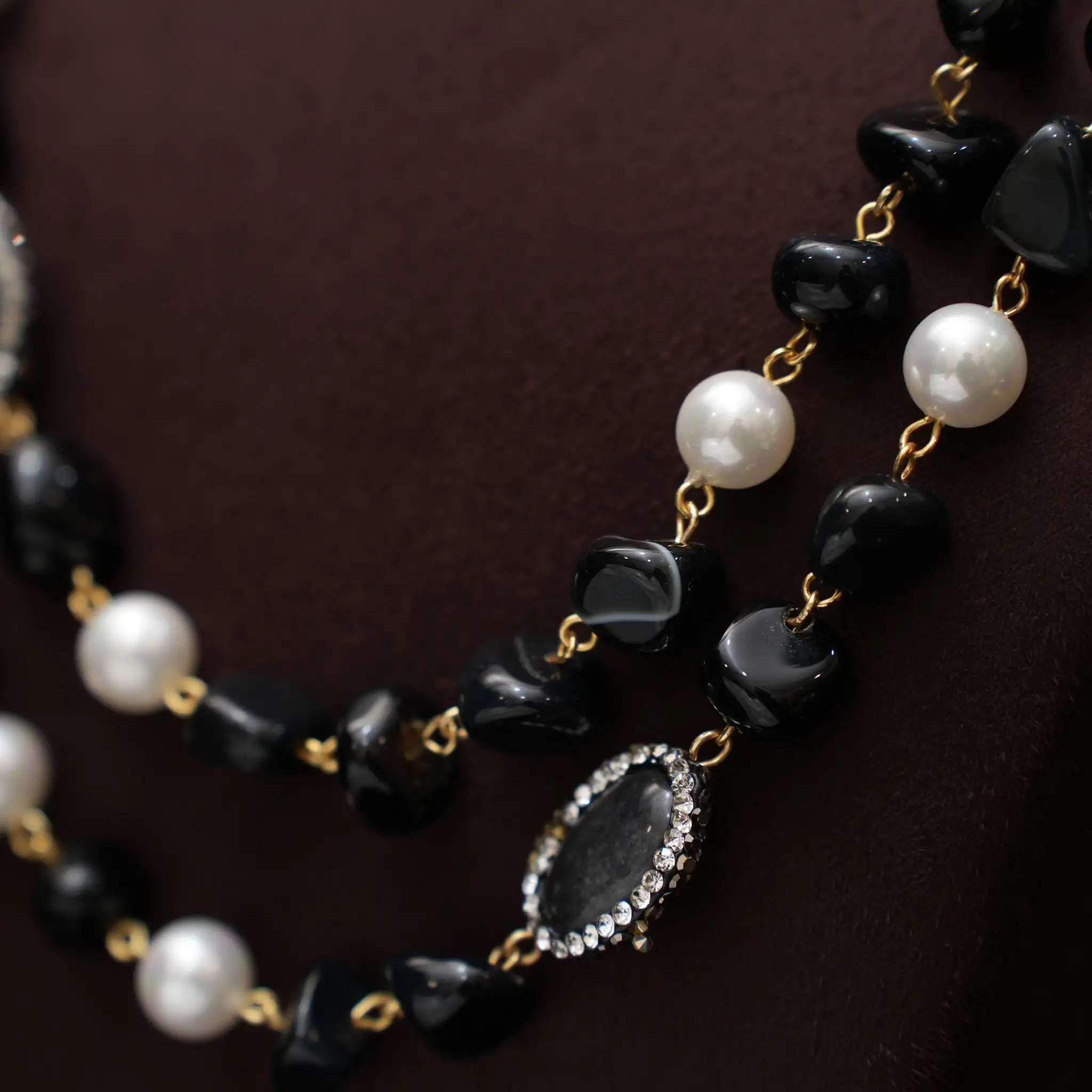 Gopika Beaded Necklace - Black