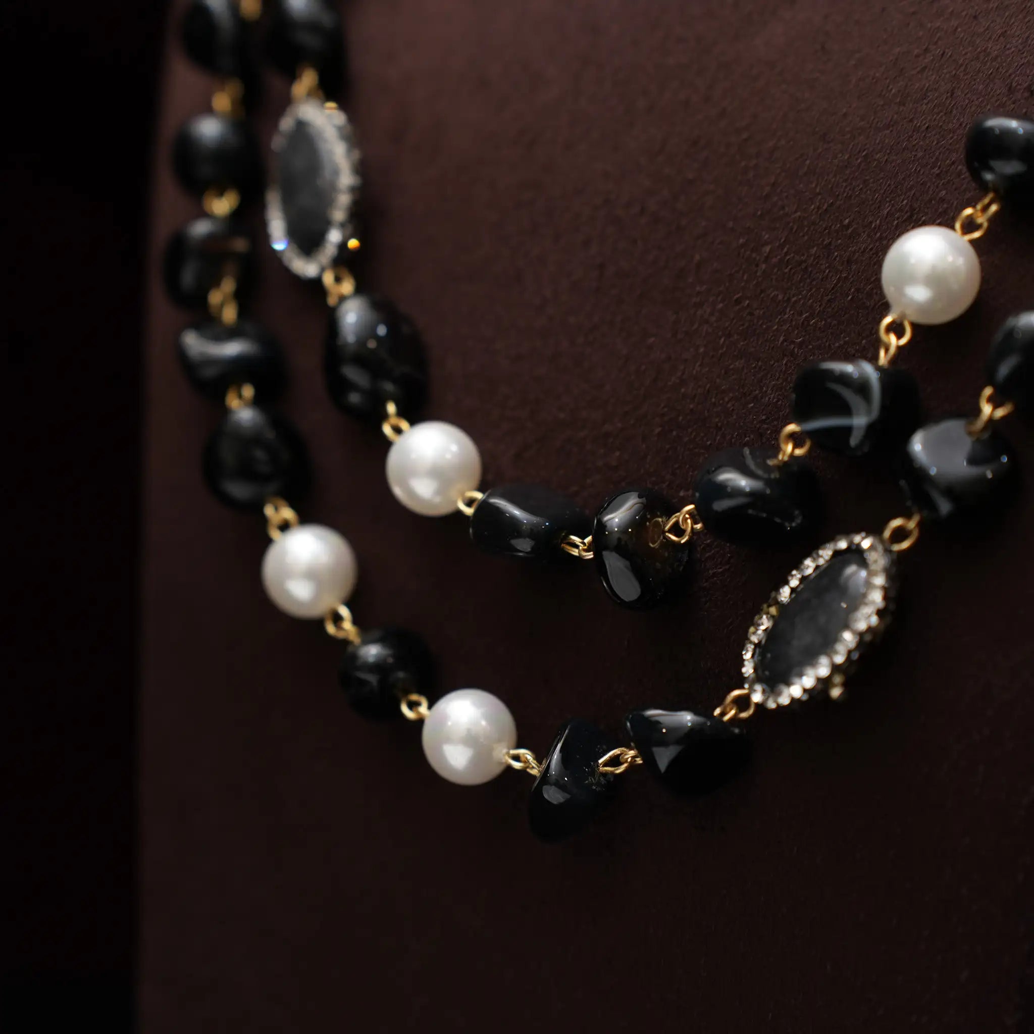 Gopika Beaded Necklace - Black