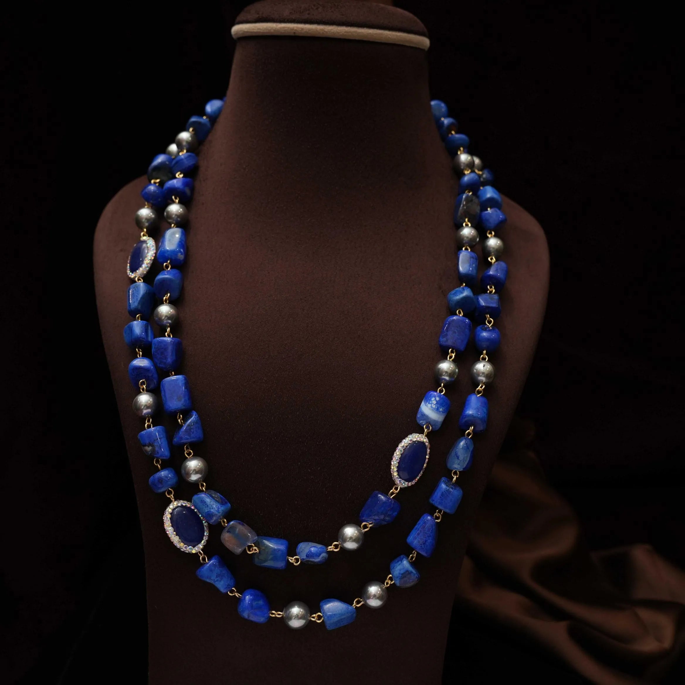 Gopika Beaded Necklace - Blue