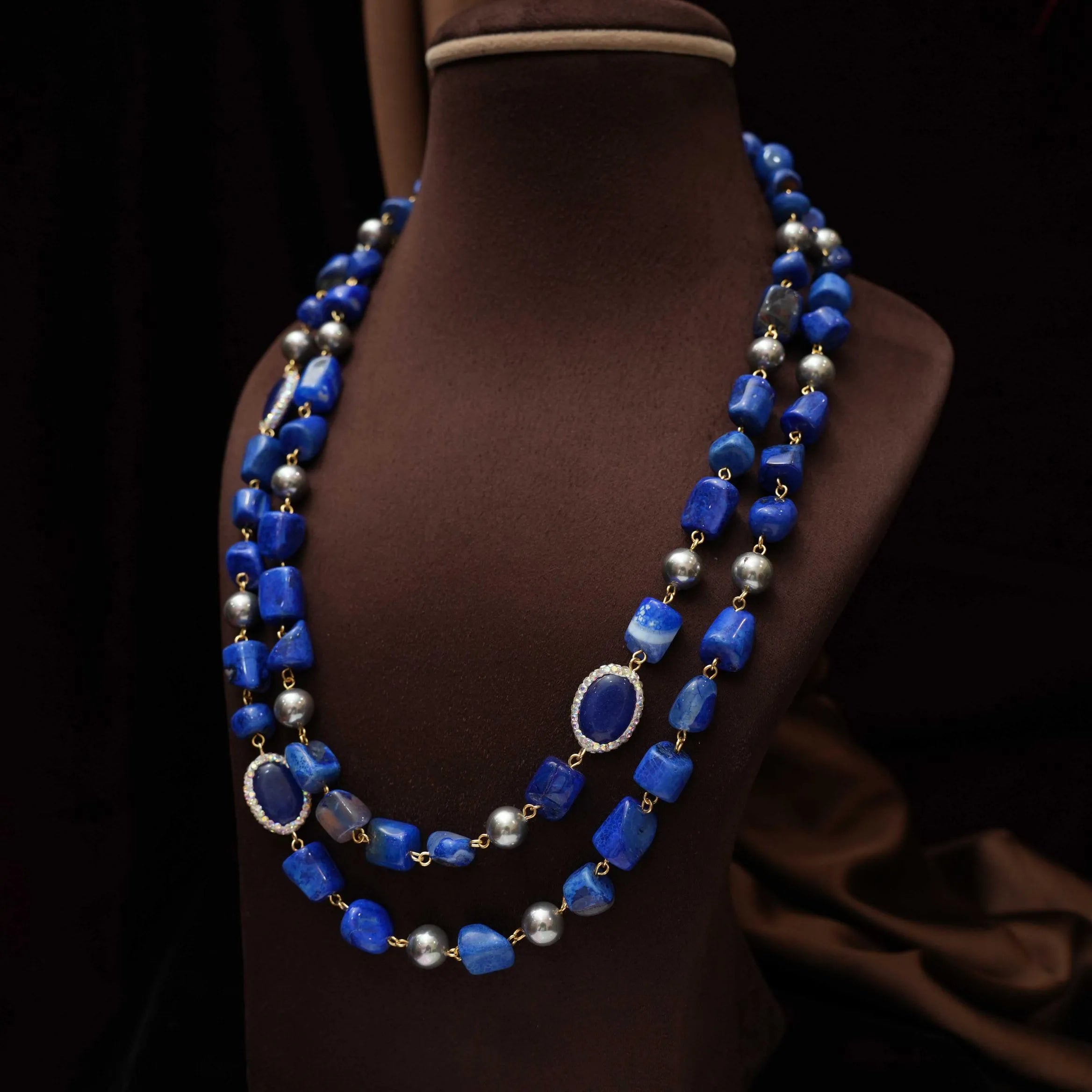 Gopika Beaded Necklace - Blue