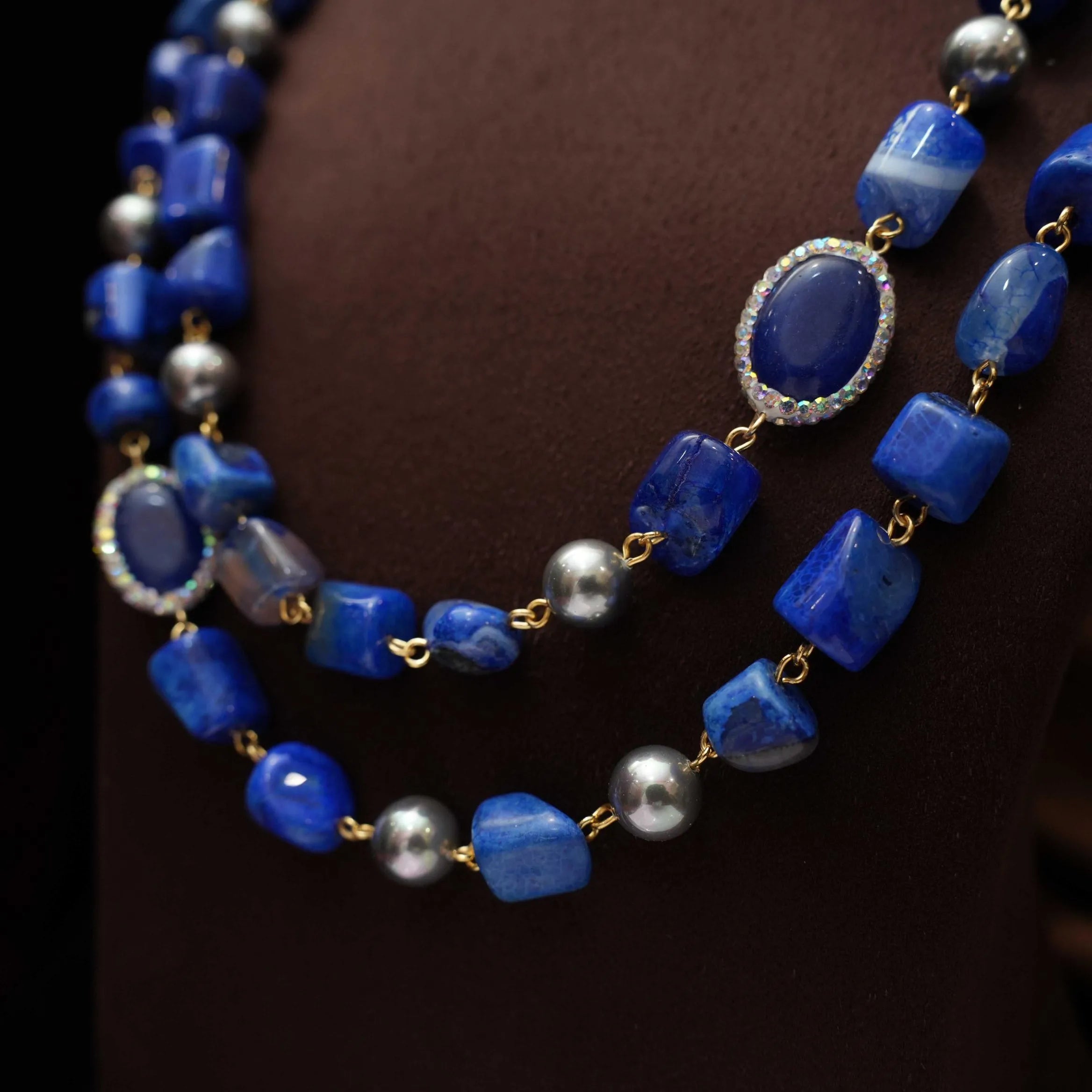 Gopika Beaded Necklace - Blue