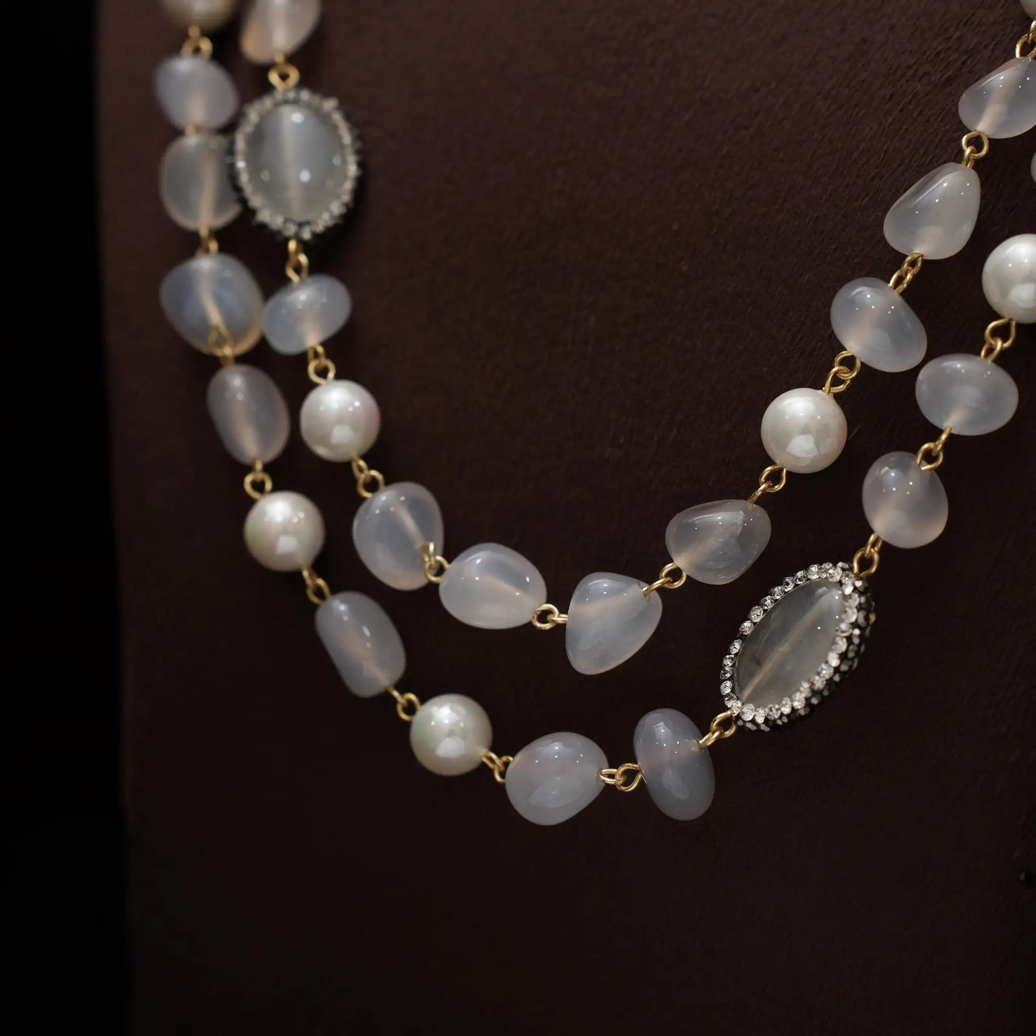 Gopika Beaded Necklace - Cream