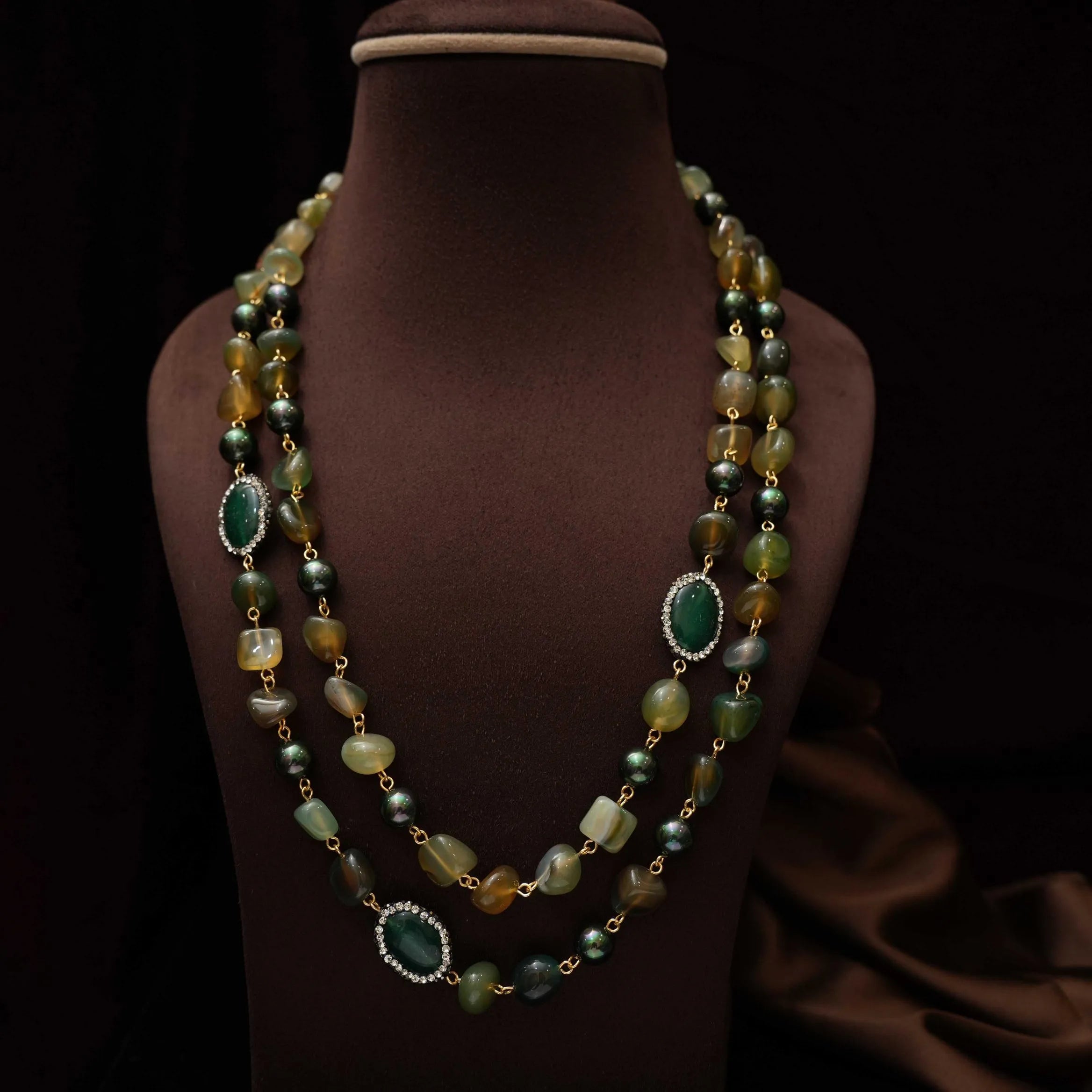 Gopika Beaded Necklace - Green