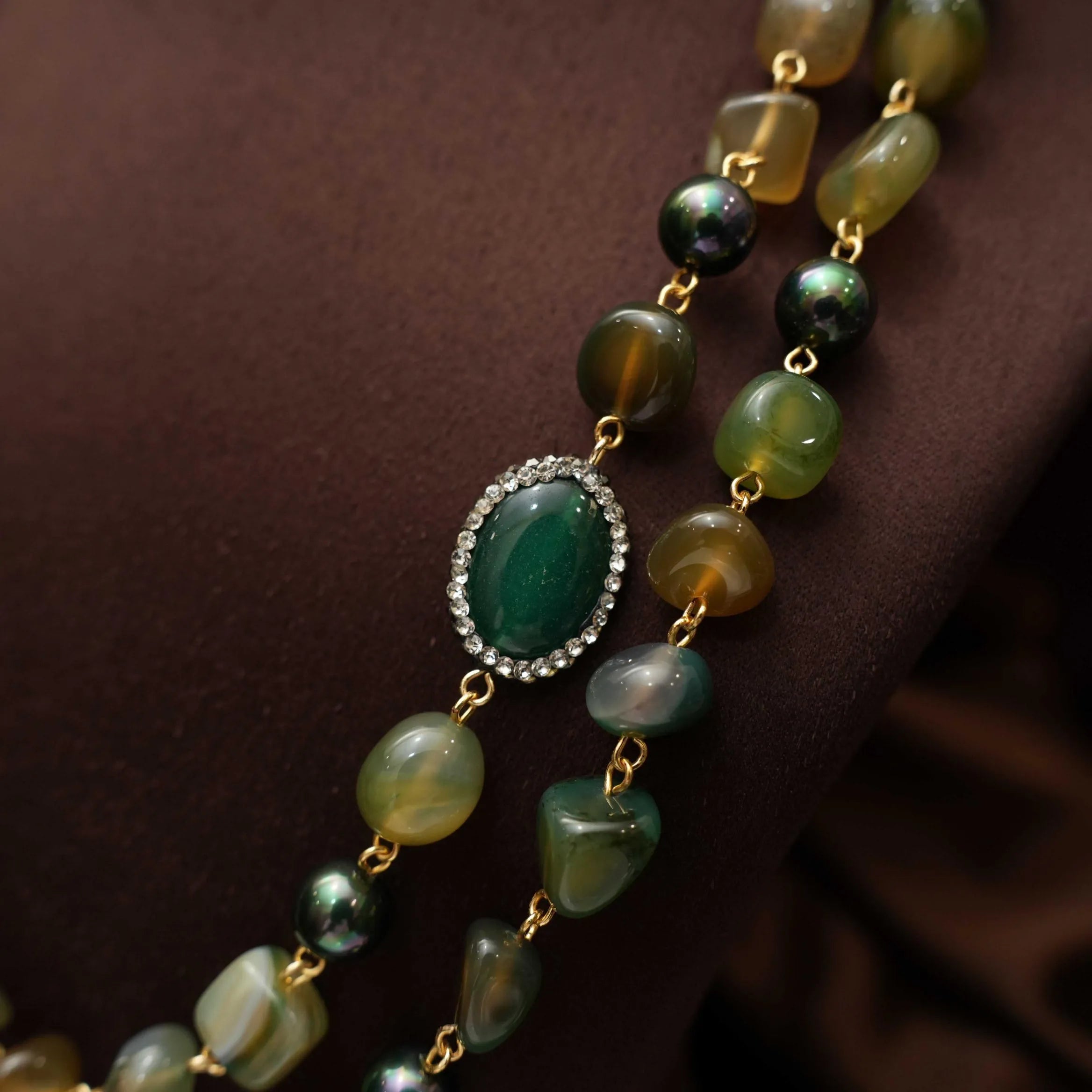 Gopika Beaded Necklace - Green