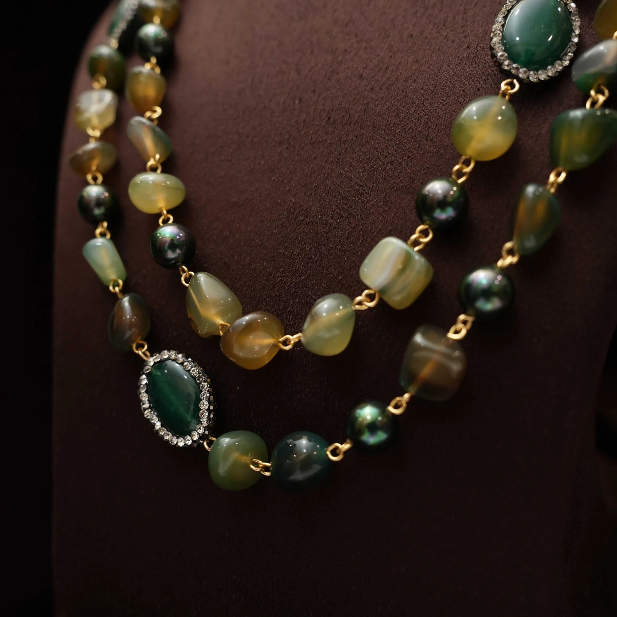 Gopika Beaded Necklace - Green