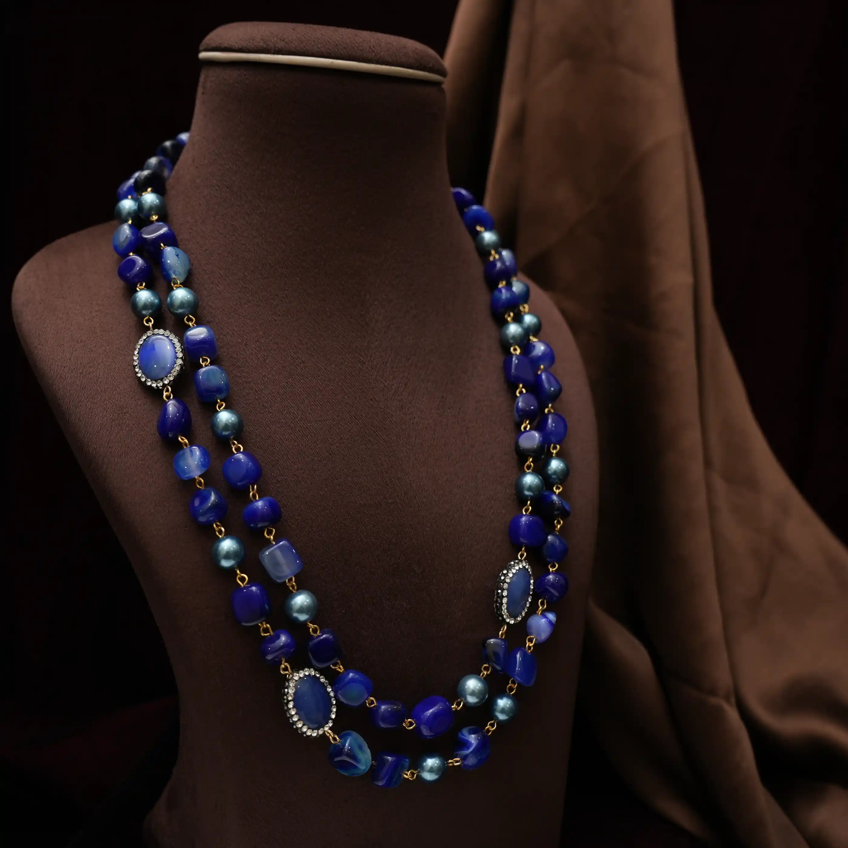 Gopika Beaded Necklace - Royal Blue