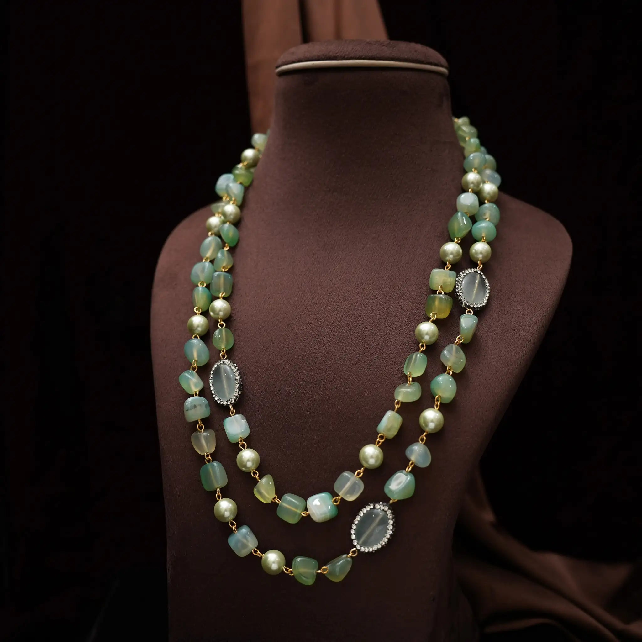 Gopika Beaded Necklace - Sea Green