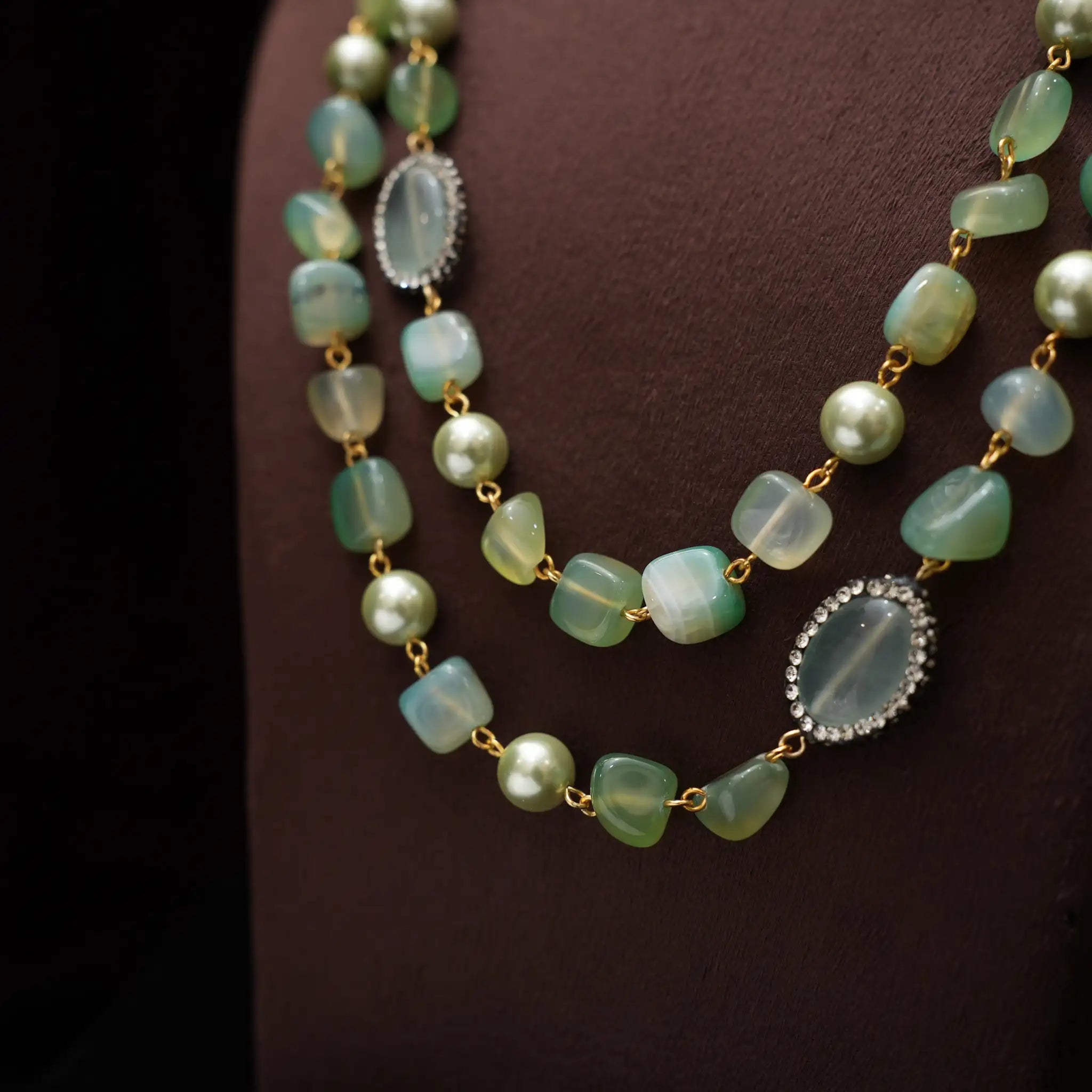 Gopika Beaded Necklace - Sea Green