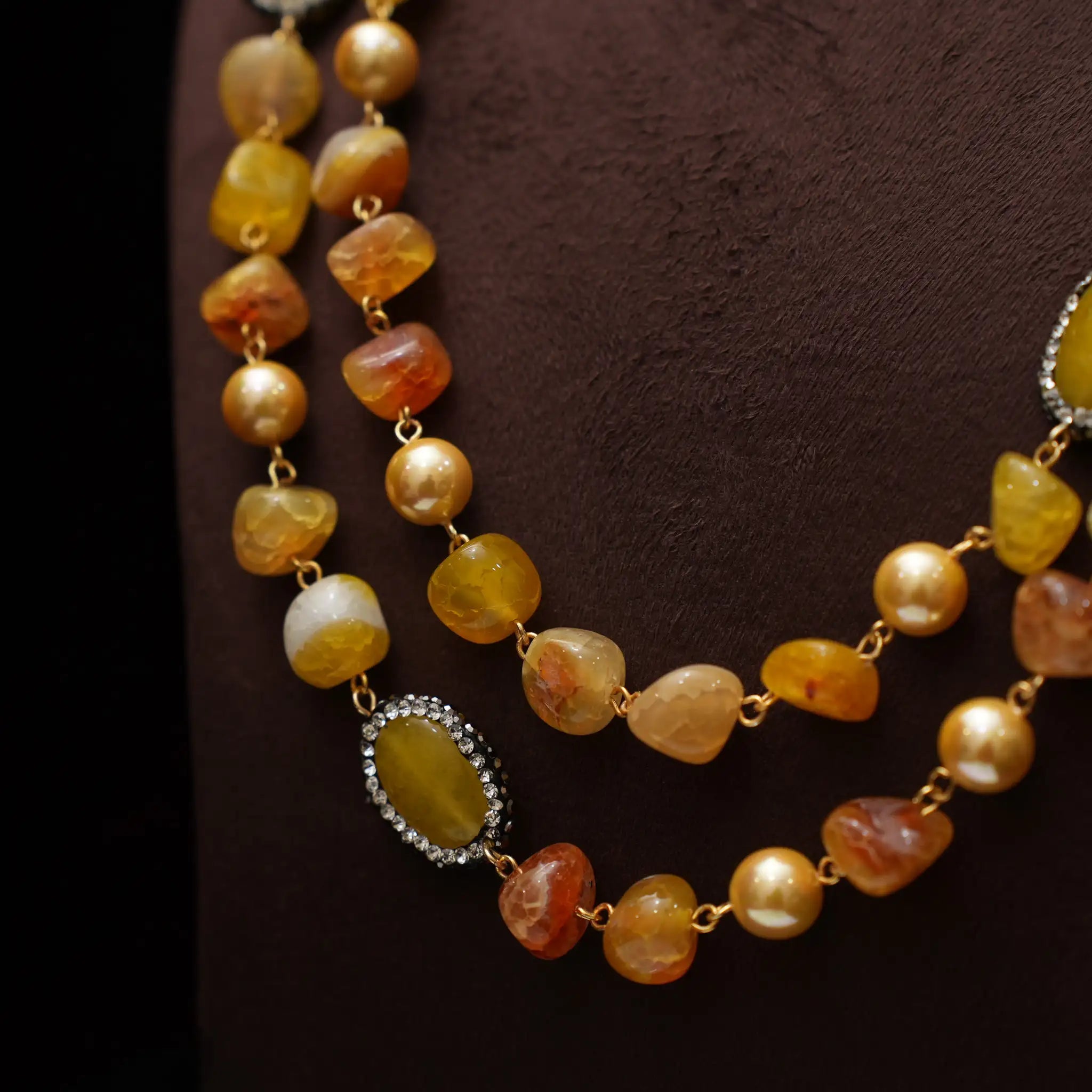 Gopika Beaded Necklace - Yellow