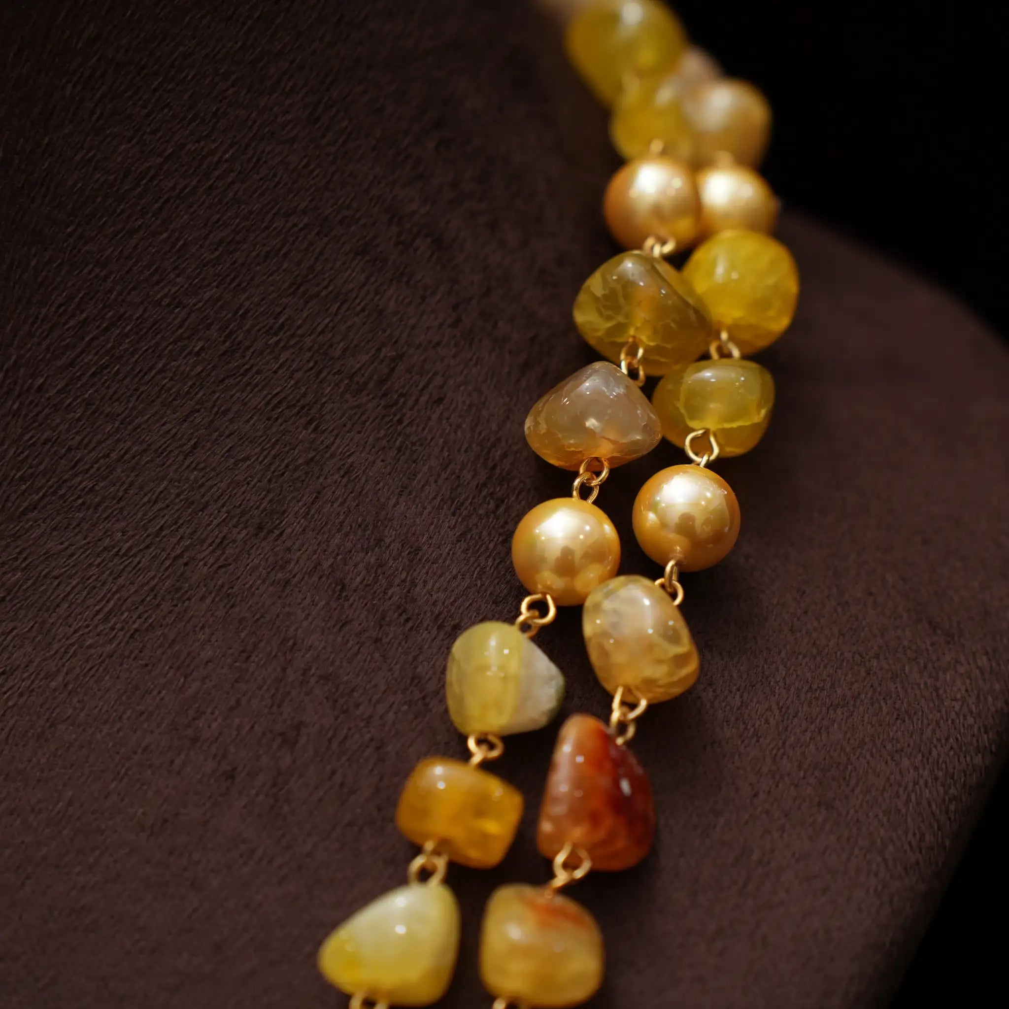 Gopika Beaded Necklace - Yellow