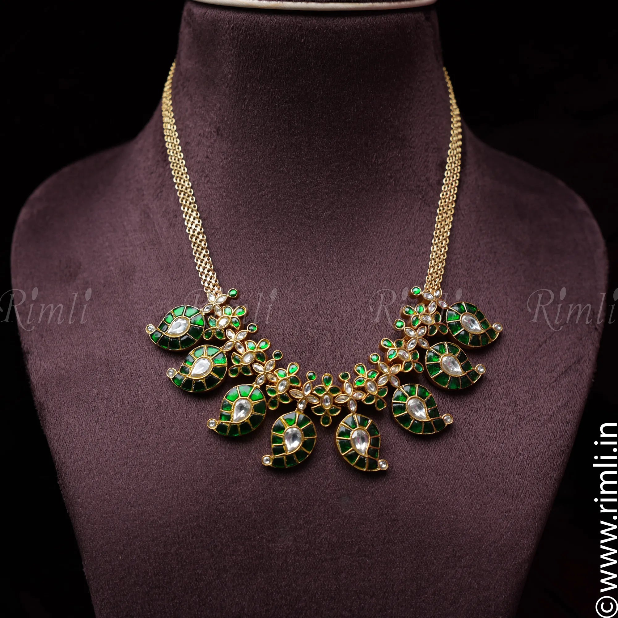 Karvi Mango Necklace Set - Green