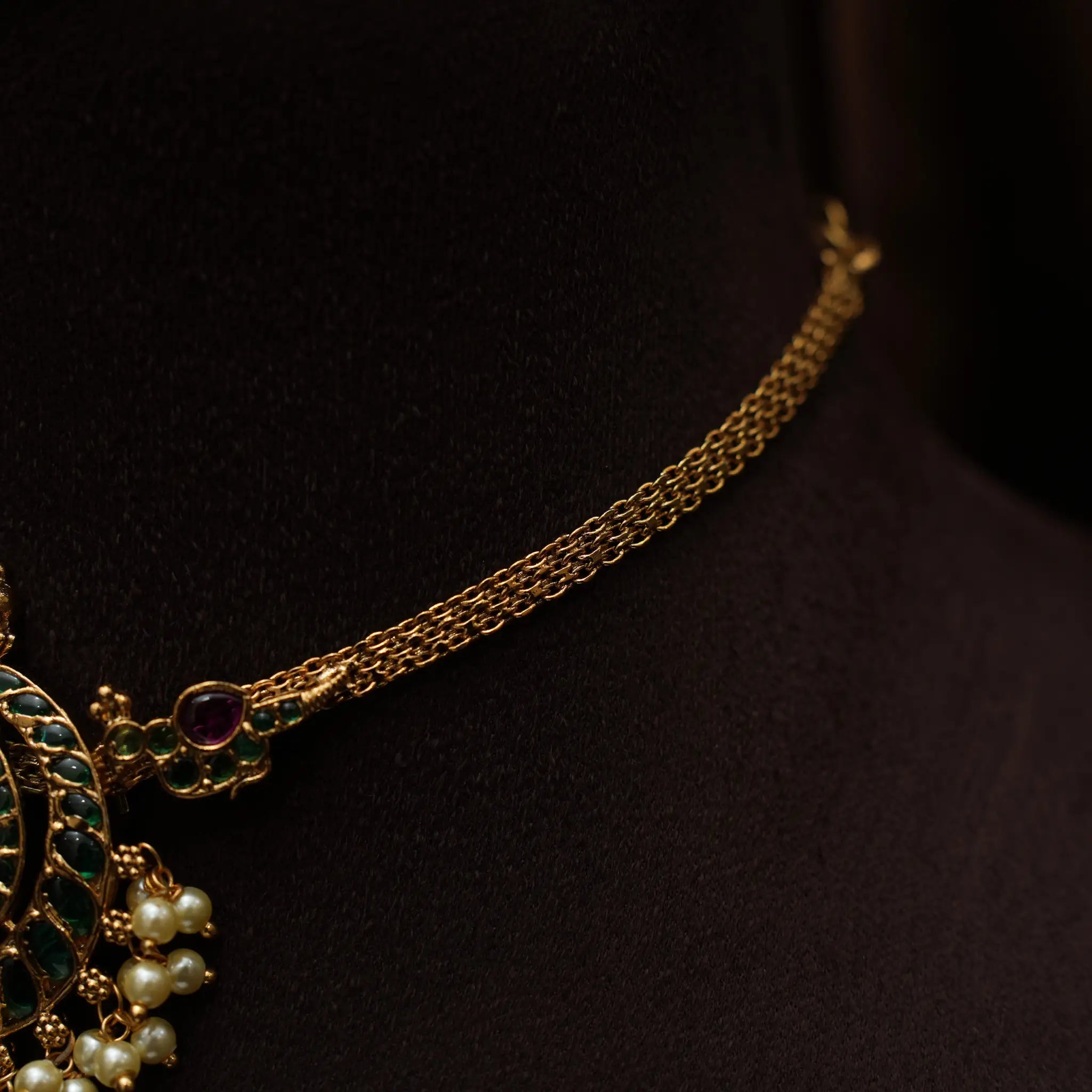 Guhasri Antique Necklace - Green