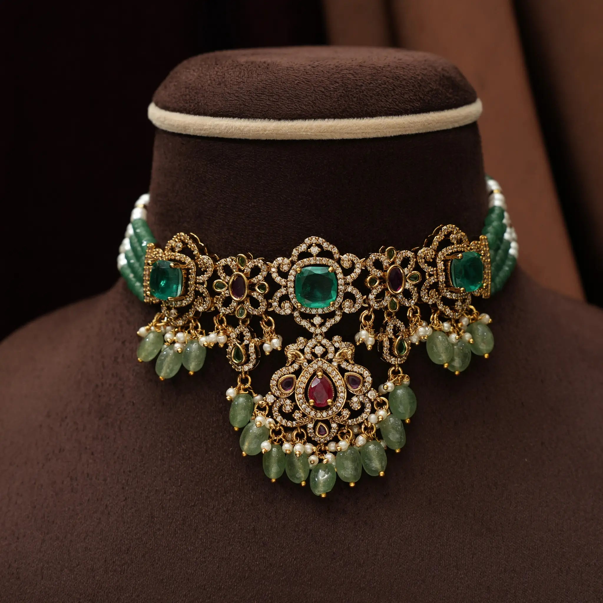 Hamsini Beaded Polki Choker