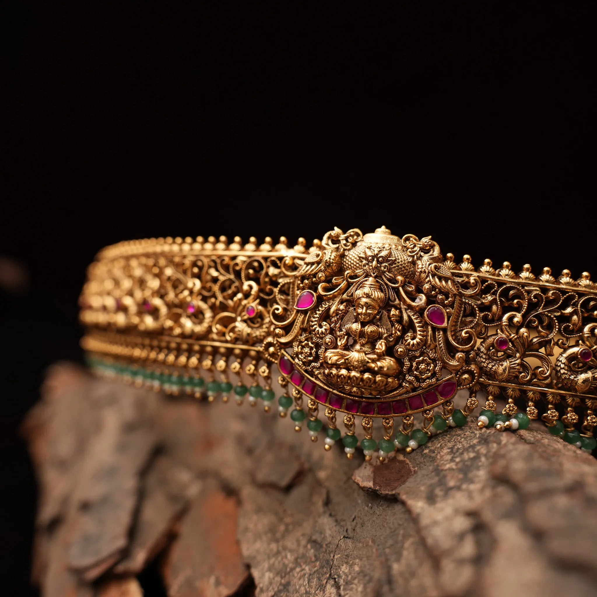 Hansika Antique Hip Belt - Green