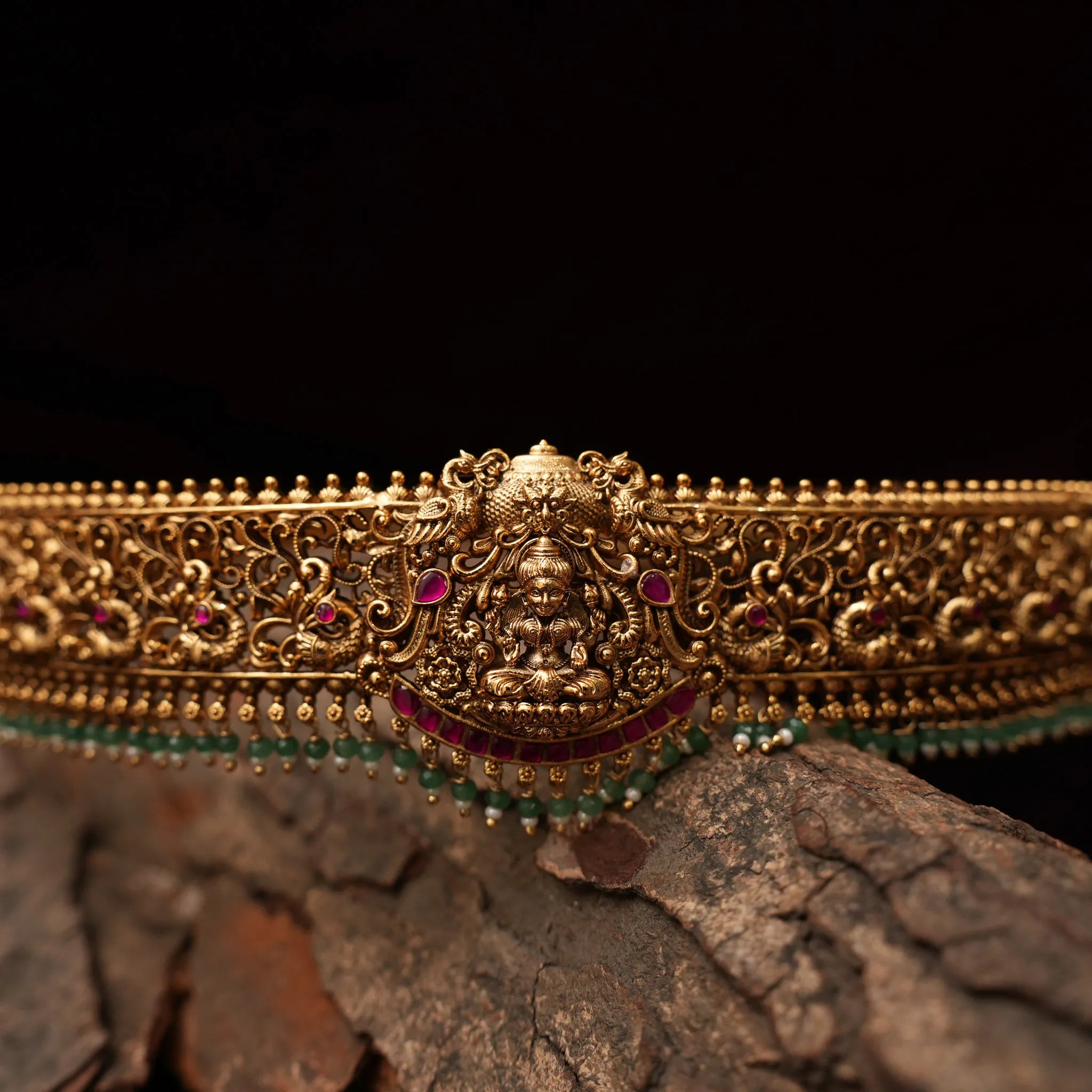 Hansika Antique Hip Belt - Green