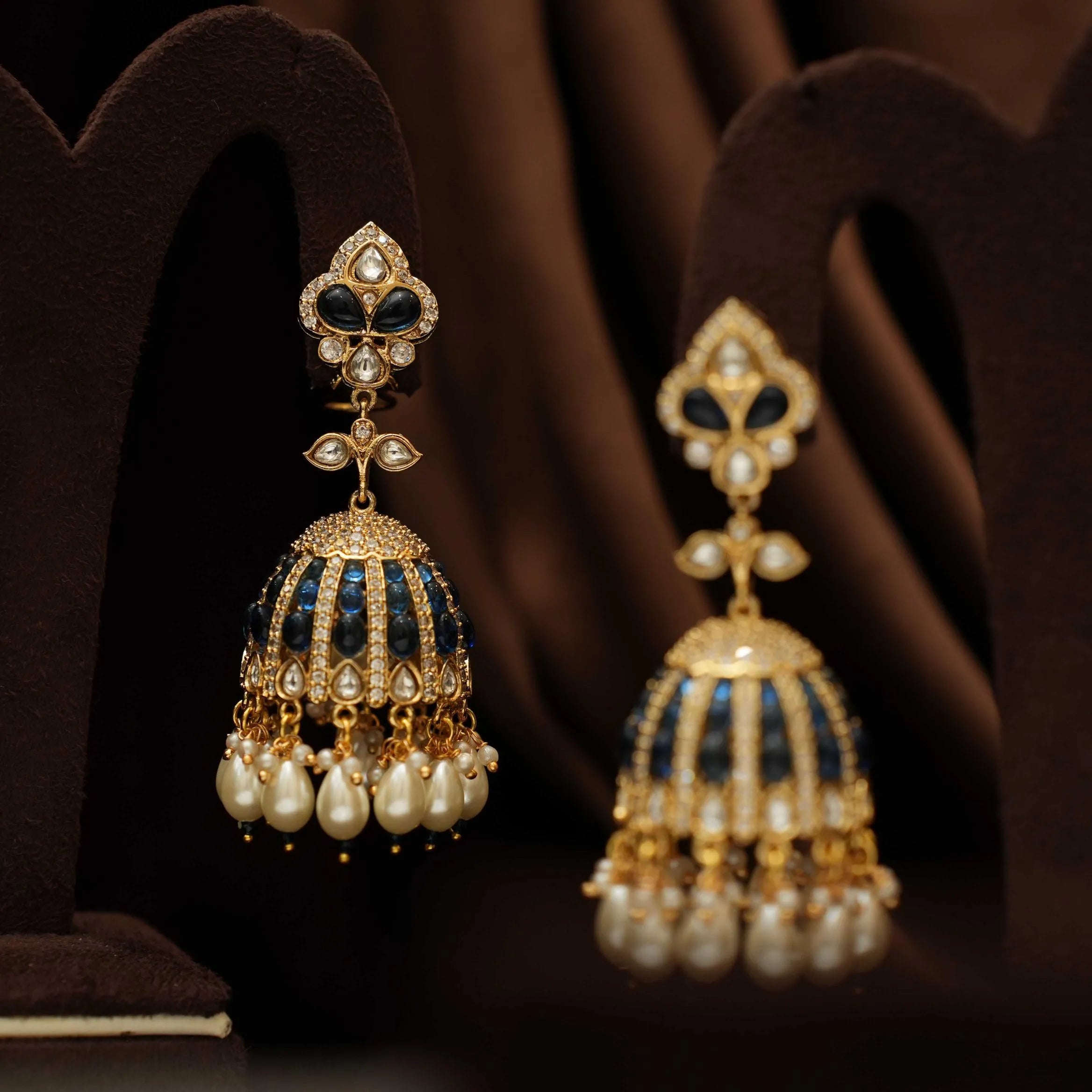 Hansika Jhumka Earrings - Blue