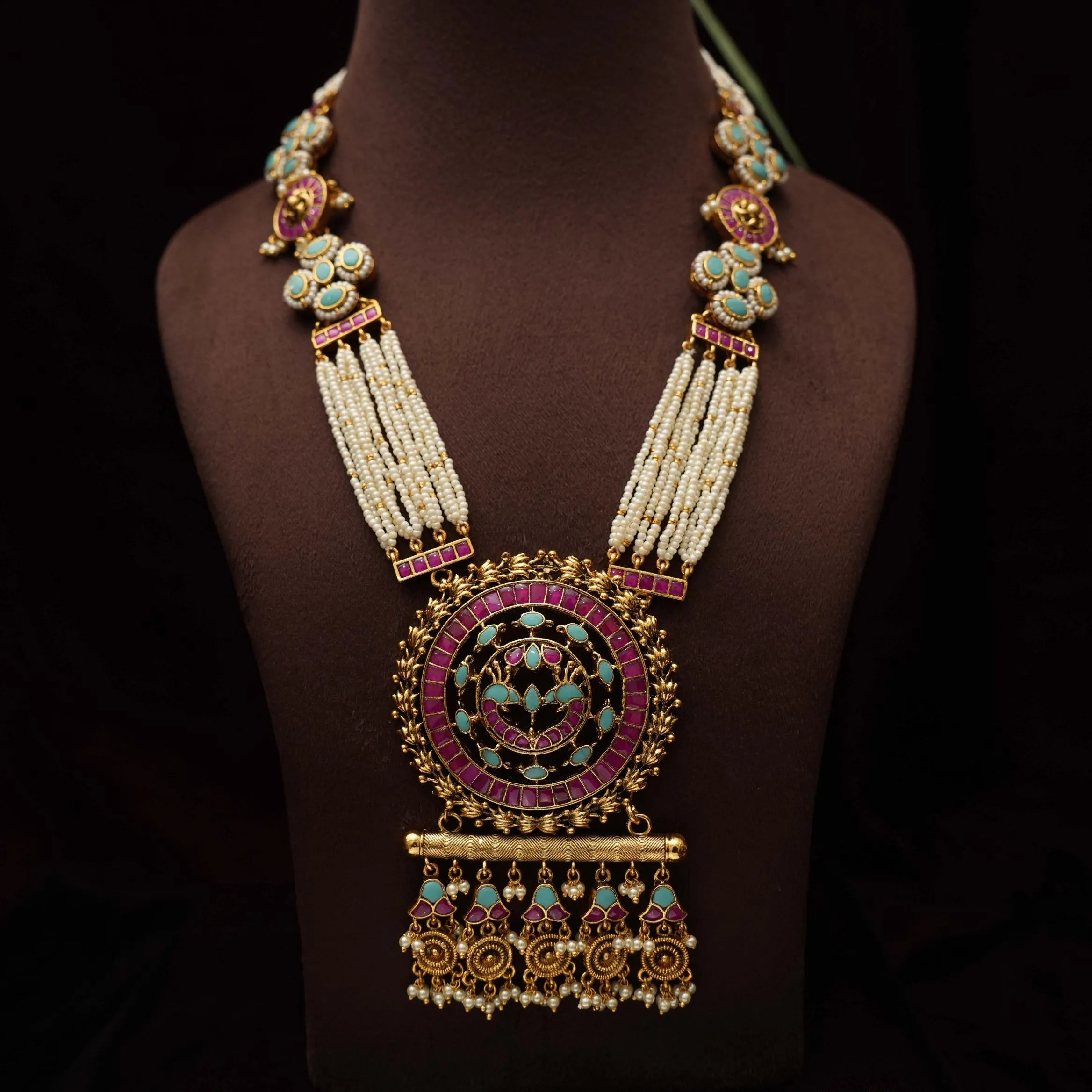 Harij Pearl Necklace - Turquoise