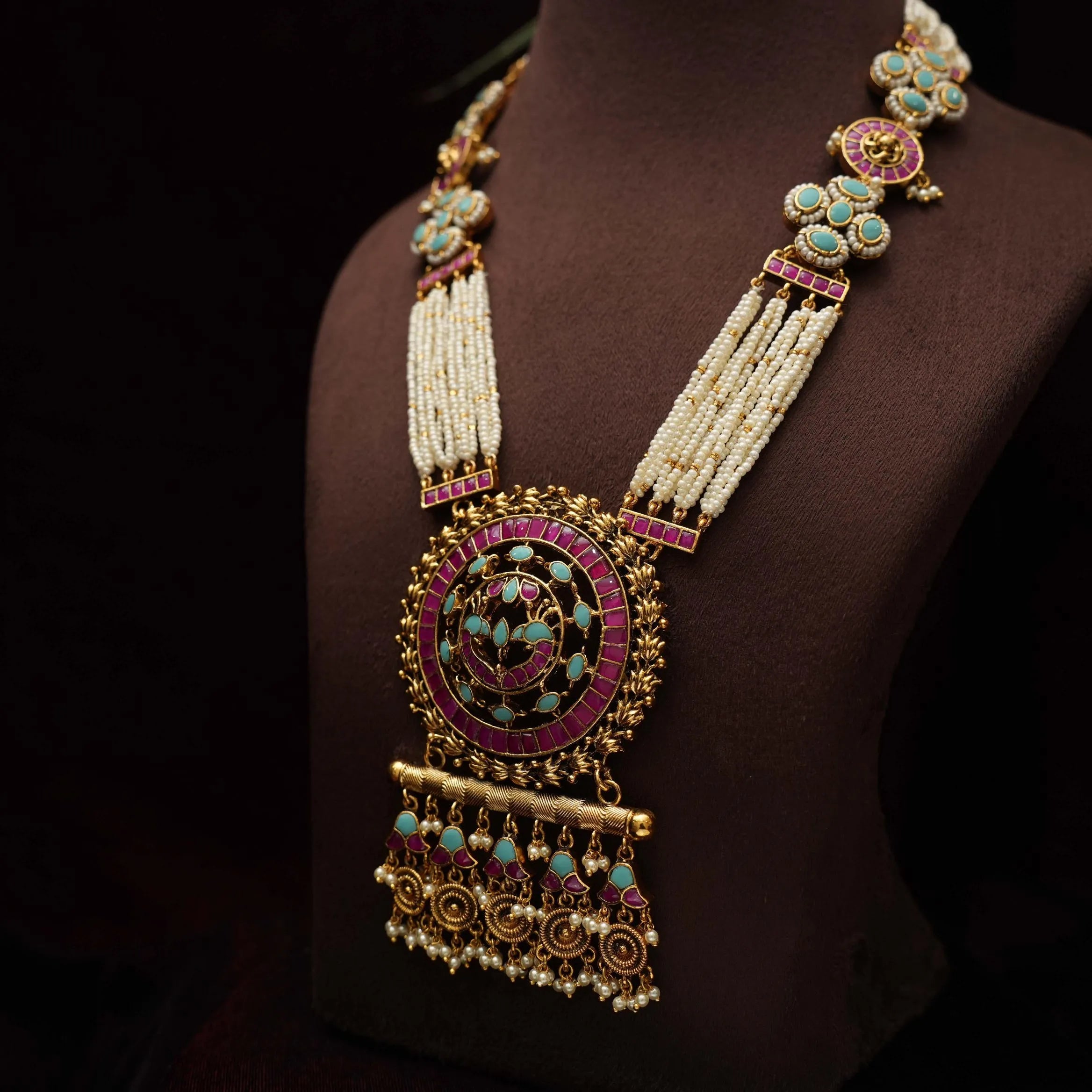 Harij Pearl Necklace - Turquoise