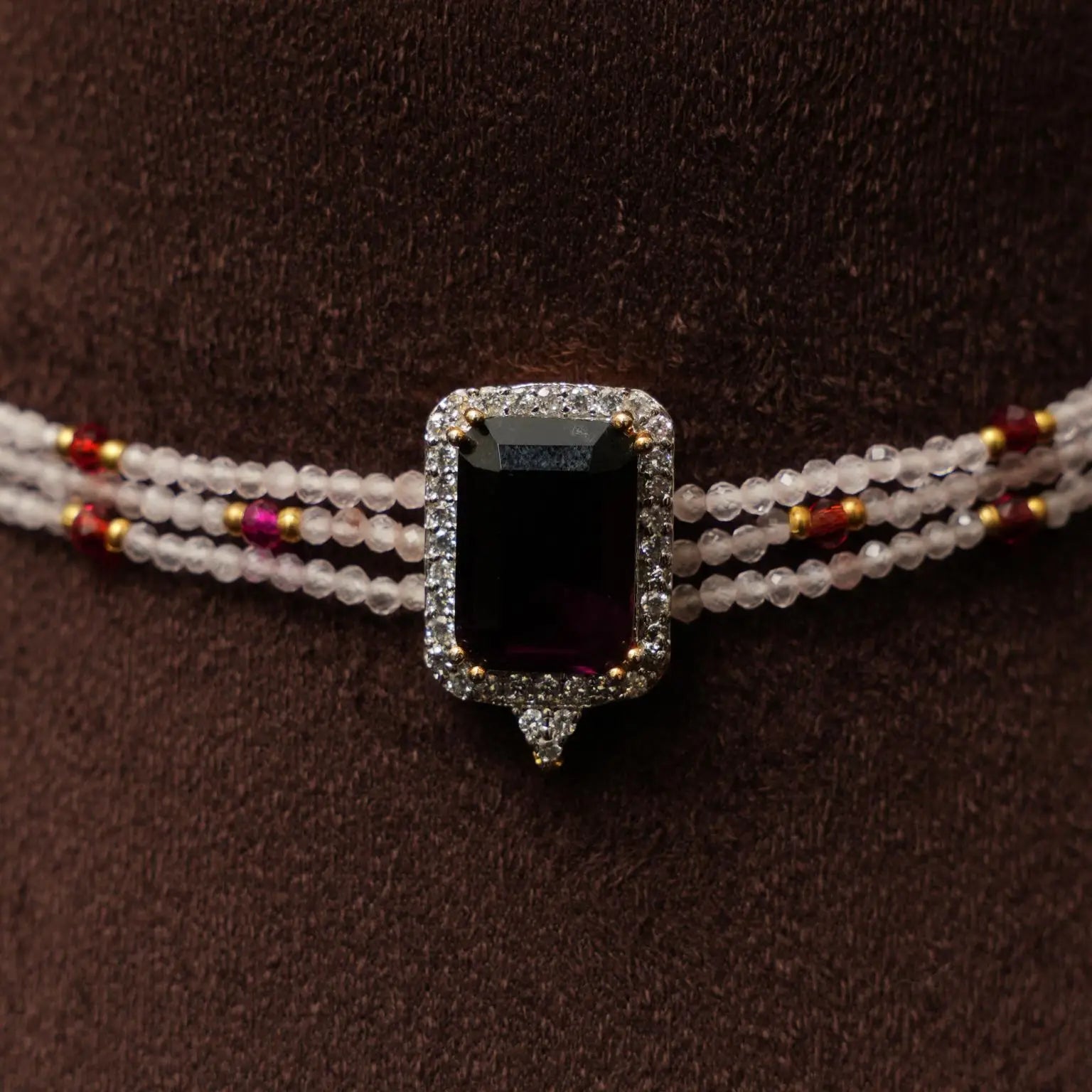 Harini Beaded Zircon Choker