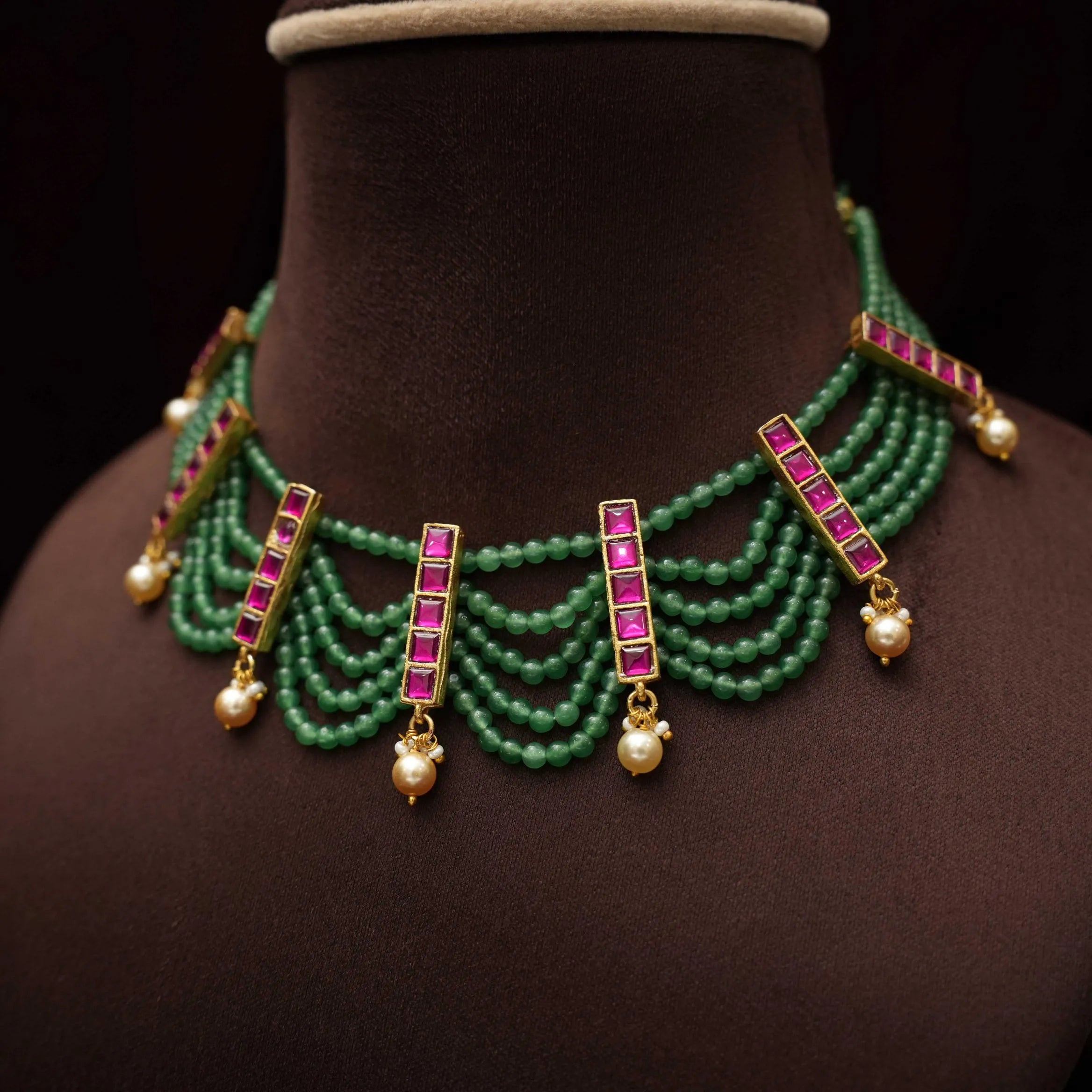 Hariti Polki Necklace - Green