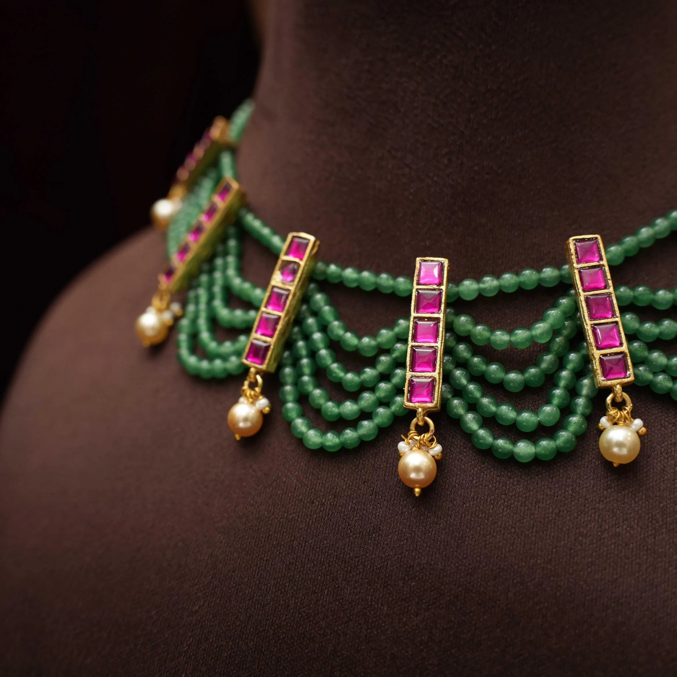 Hariti Polki Necklace - Green