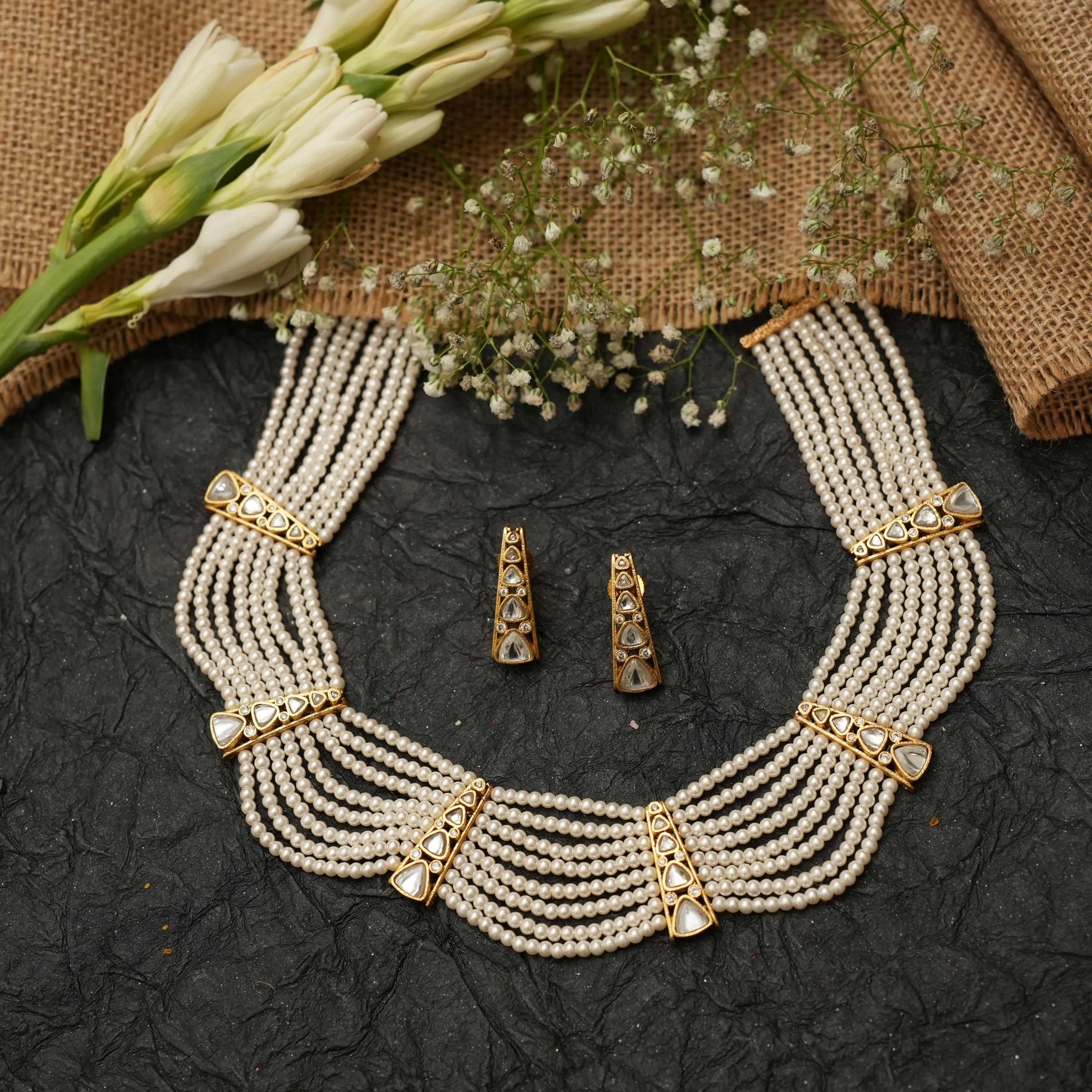 Hariti Polki Pearl Necklace