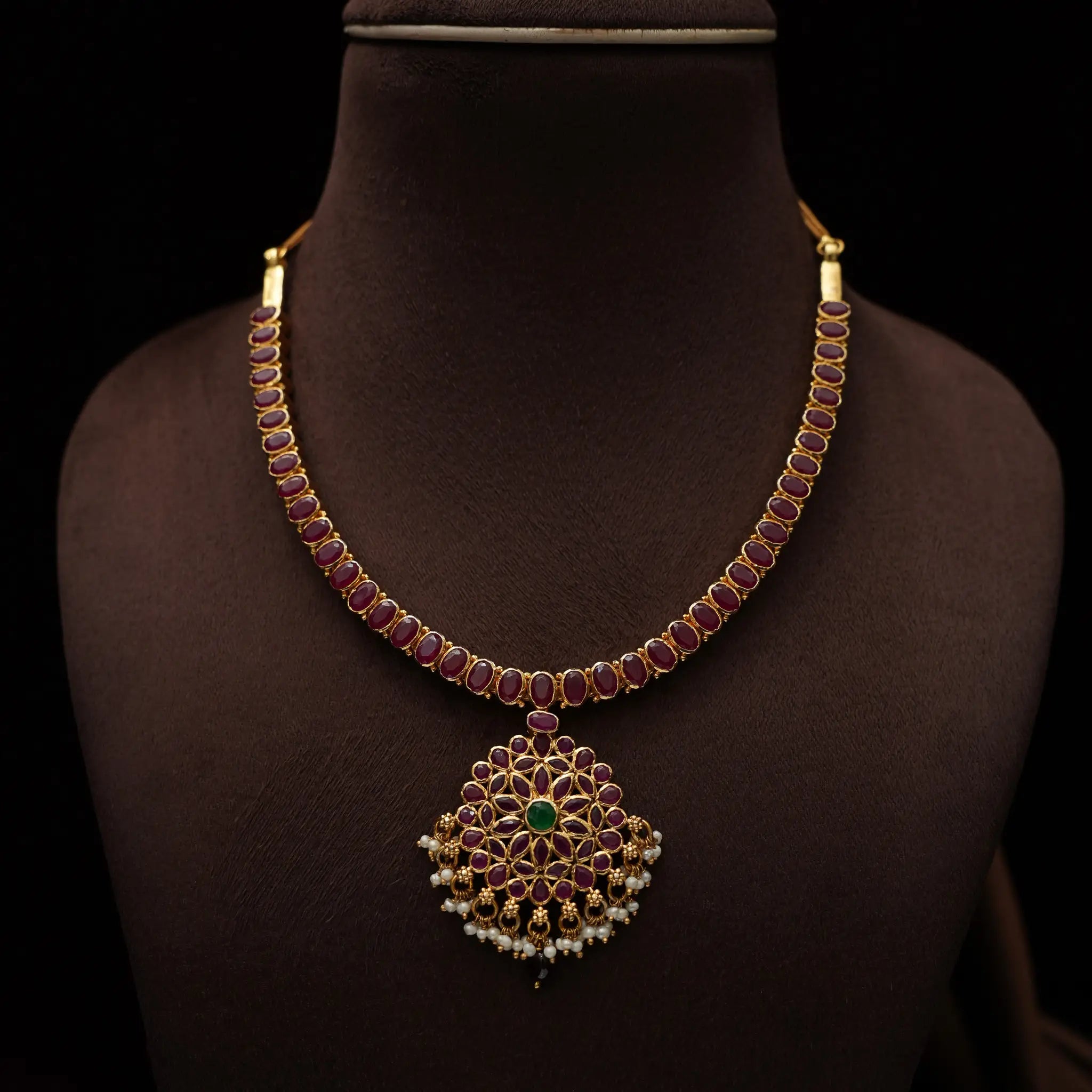 Harshali Silver Reversible Necklace