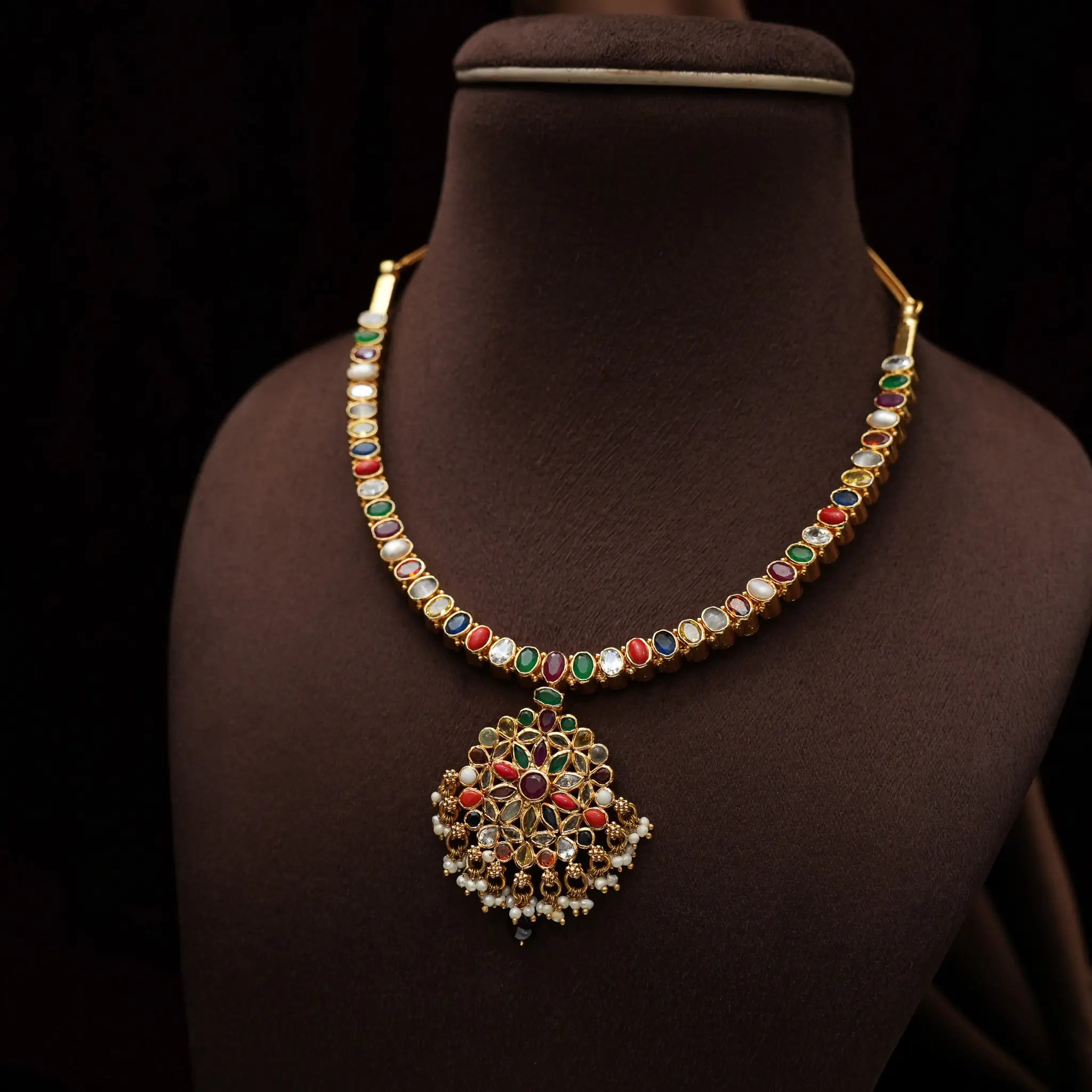 Harshali Silver Reversible Necklace