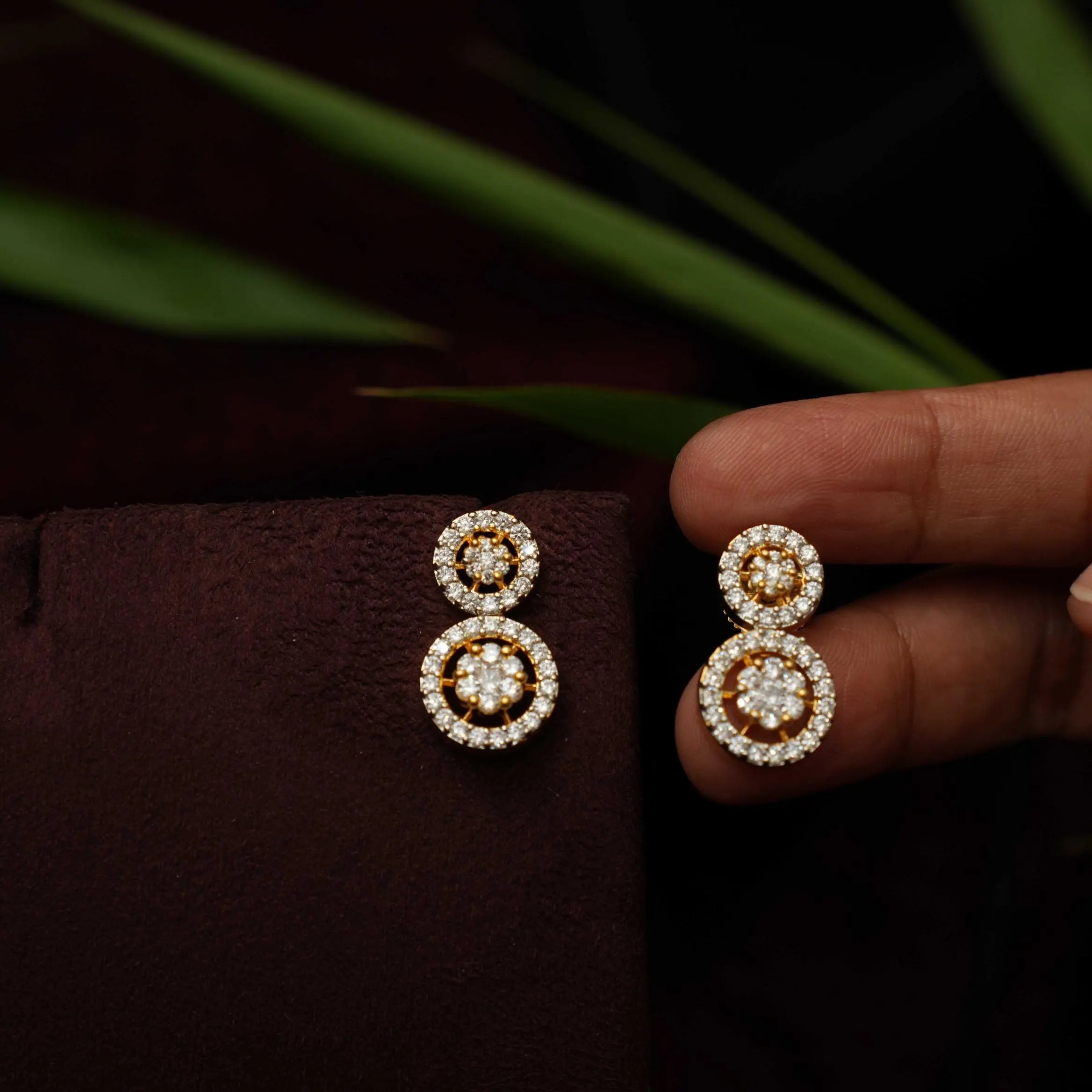 Haruthi Zircon Stud Earrings - White