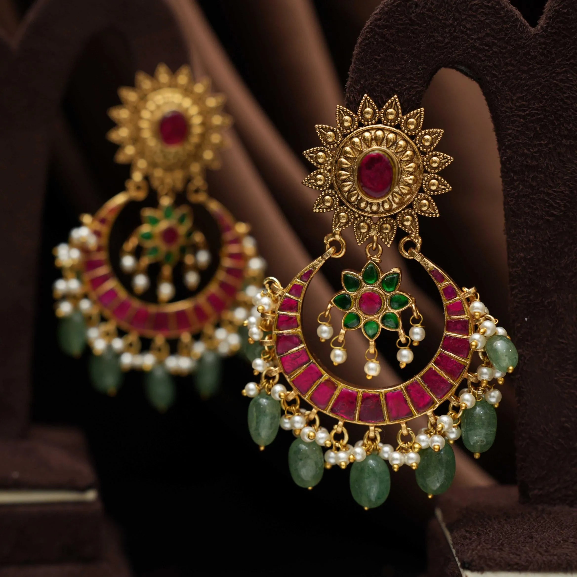 Haya Antique Chandbali Earrings