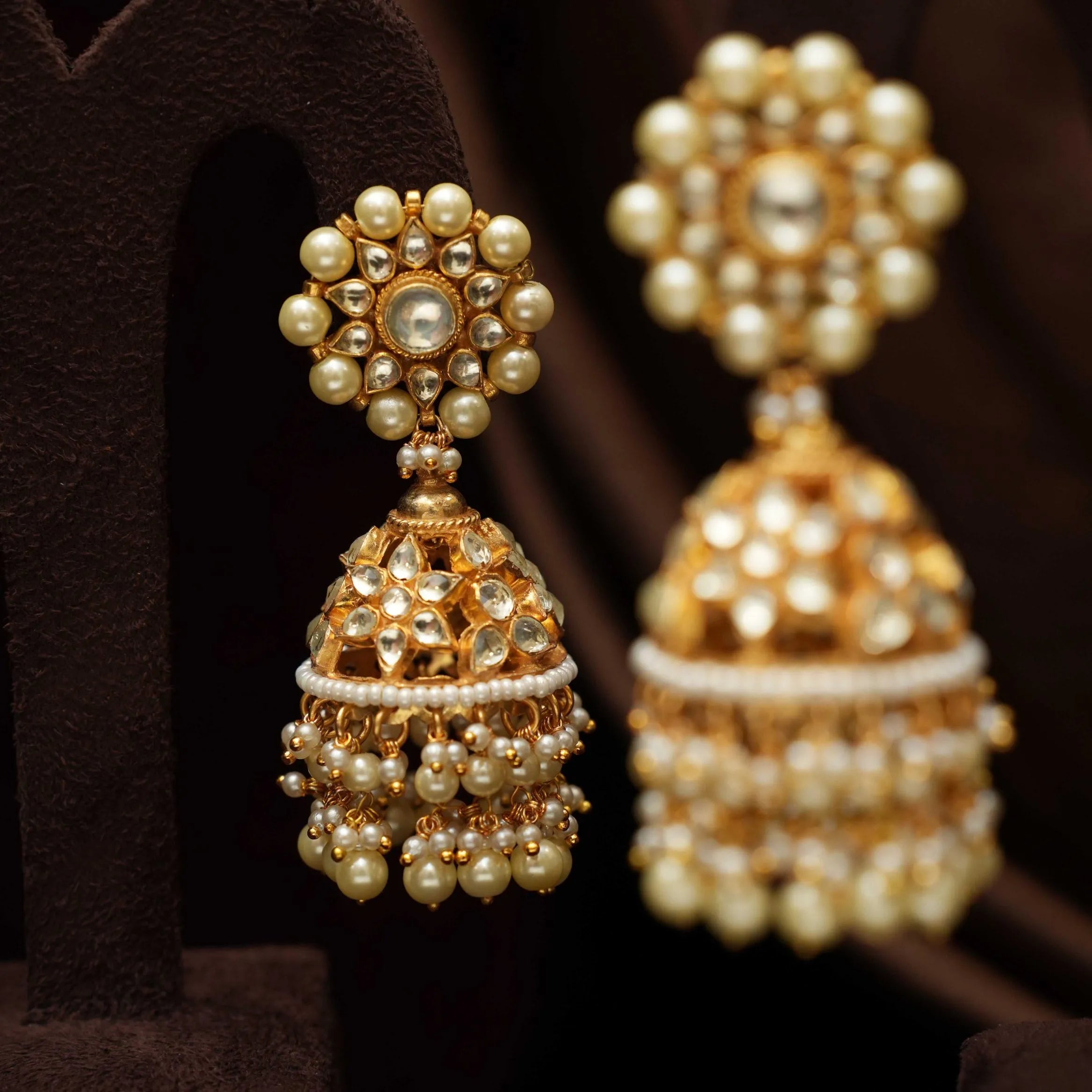 Heera Polki Jhumka Earrings
