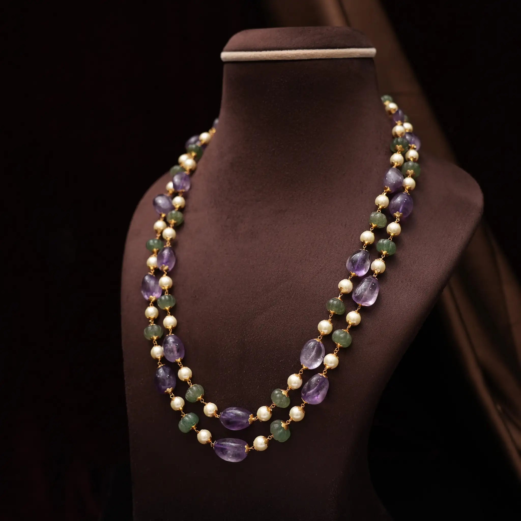 Hela Beaded Necklace - Purple
