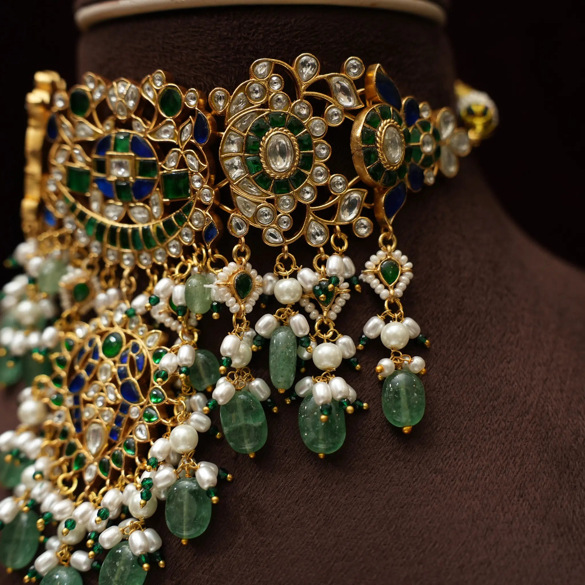 Hemadri Polki Choker - Blue